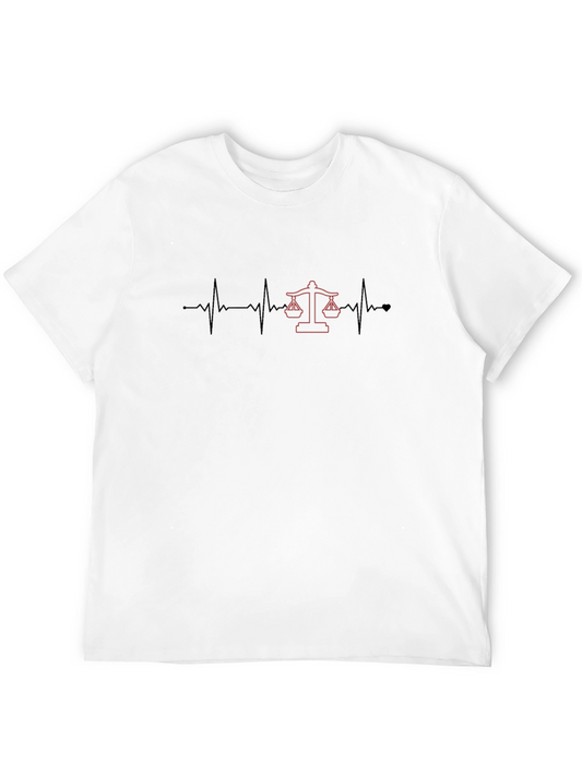 Lawyer Heartbeat T-Shirt - Scales of Justice Tee