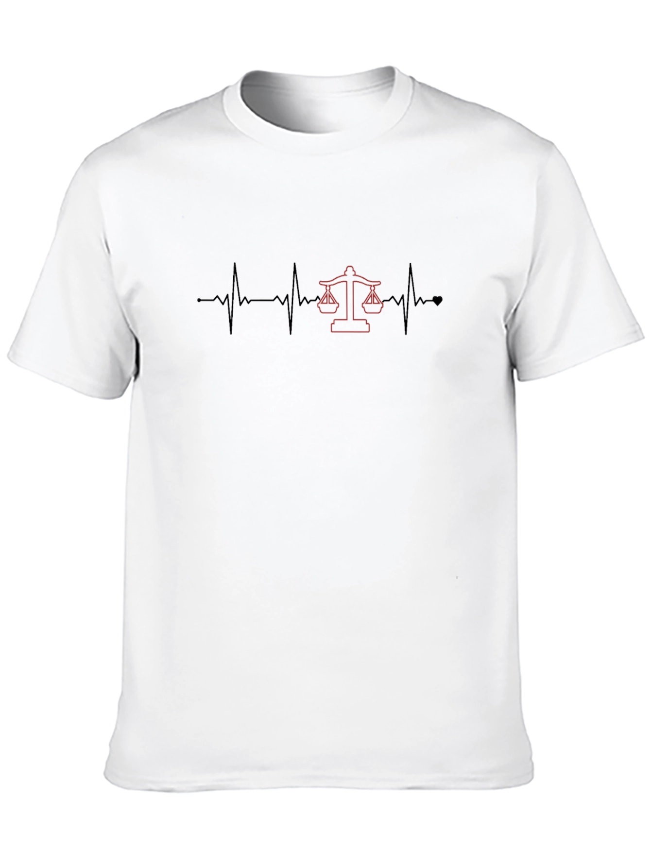 Lawyer Heartbeat T-Shirt - Scales of Justice Tee