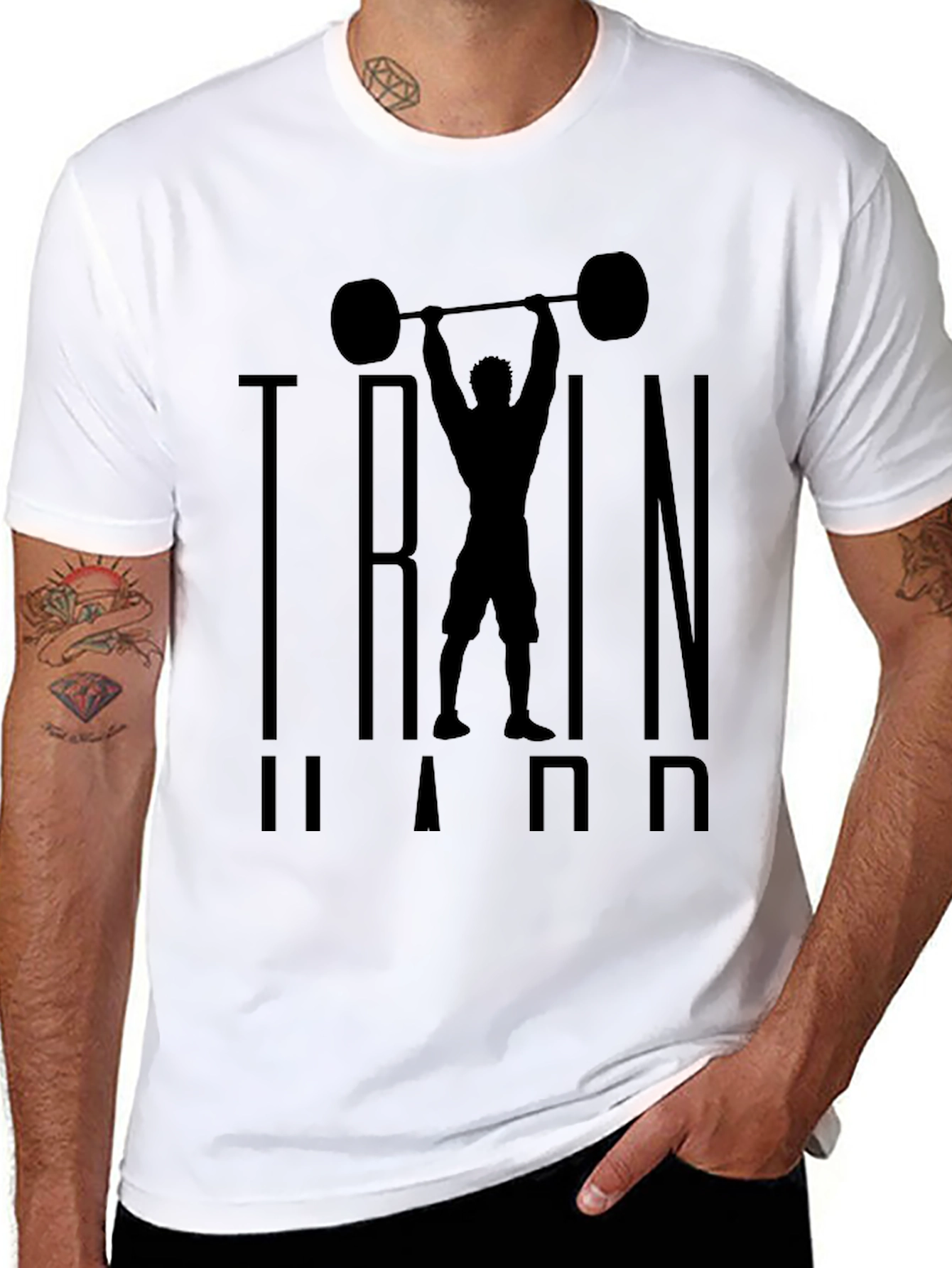 Train Hard Graphic Tee - Fitness Apparel