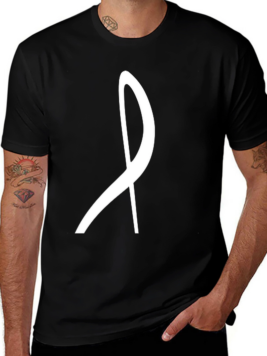 Modern Black T-Shirt with Abstract White Graphic