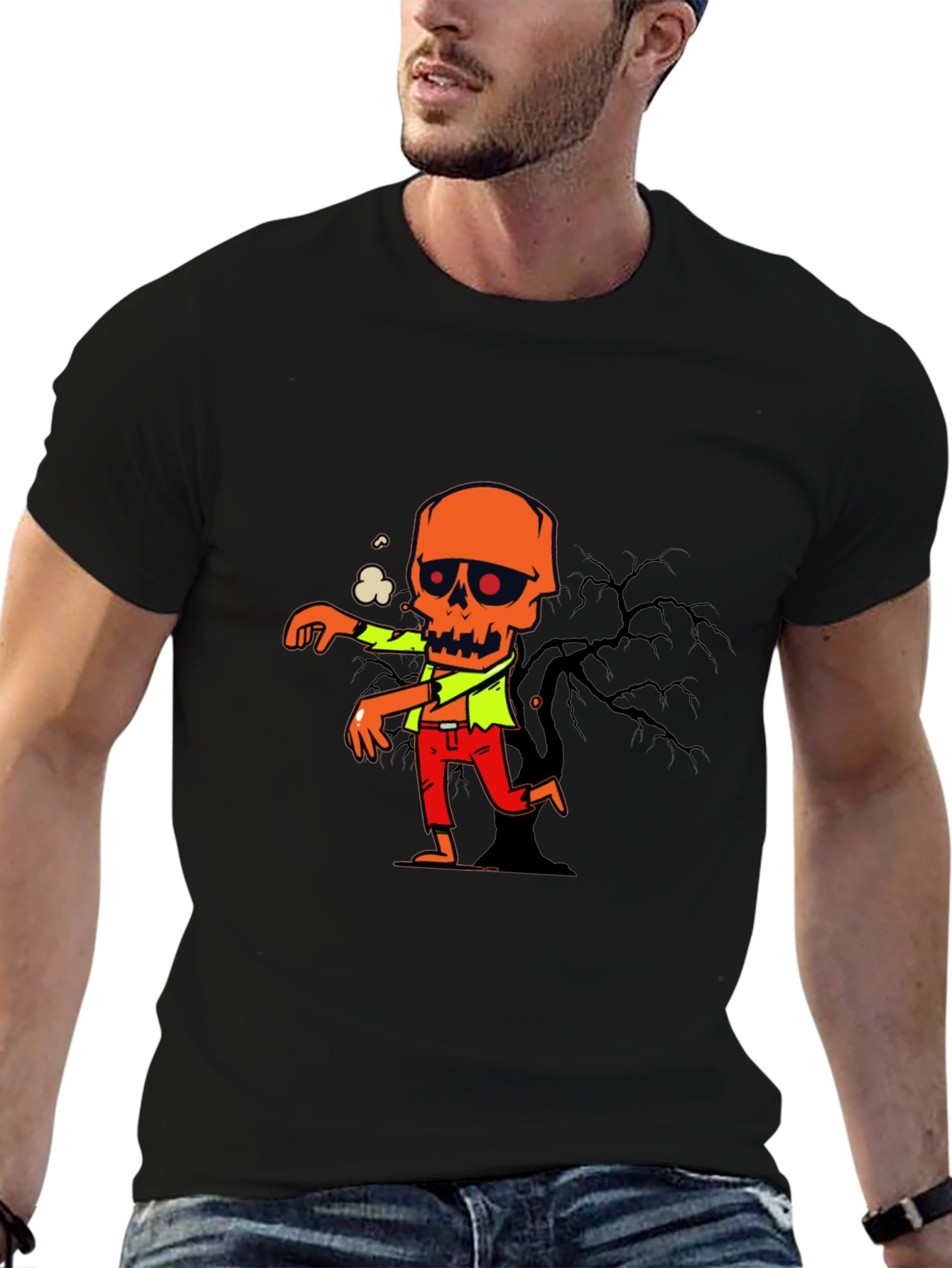 Zombie Graphic Print T-Shirt - Halloween