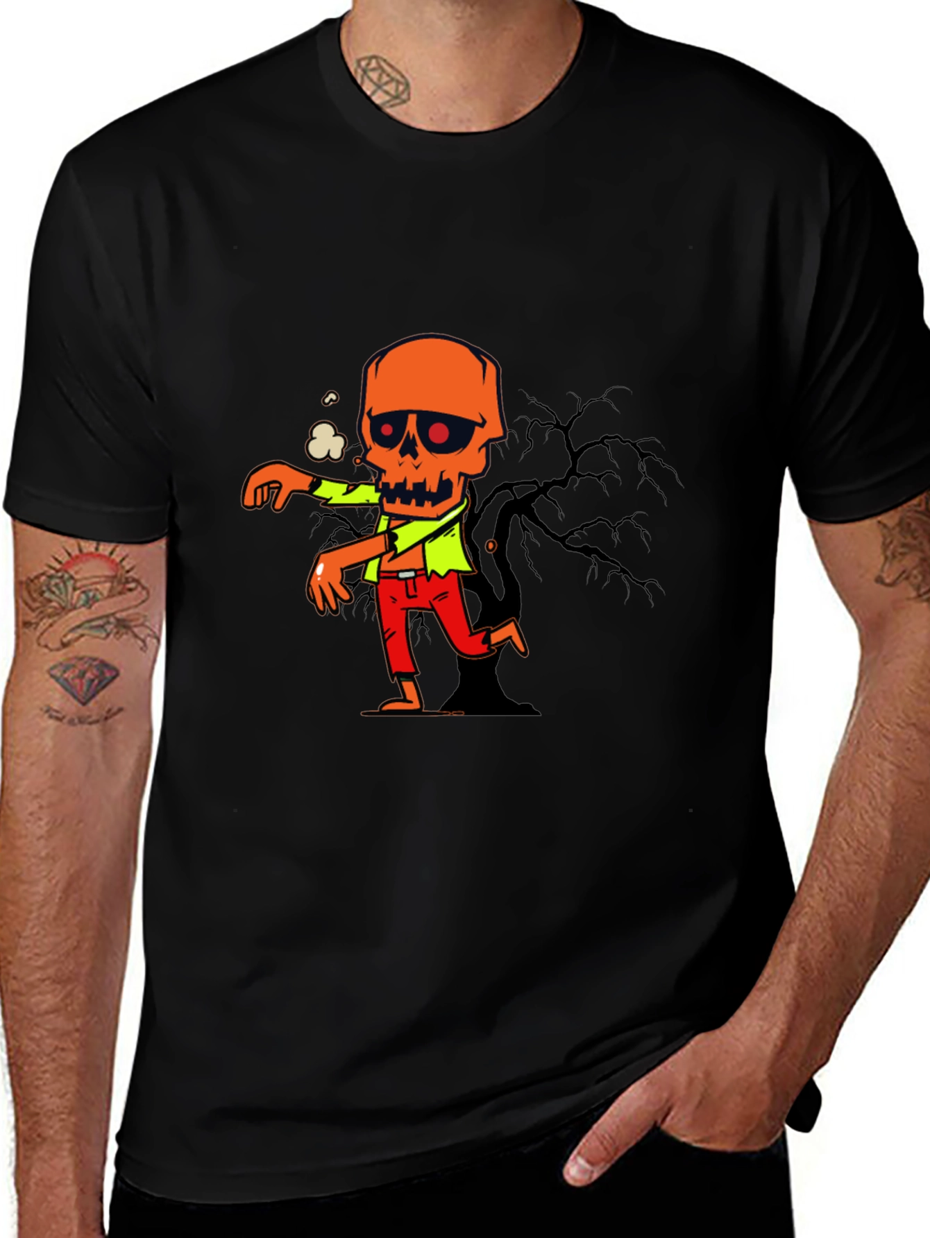 Zombie Graphic Print T-Shirt - Halloween
