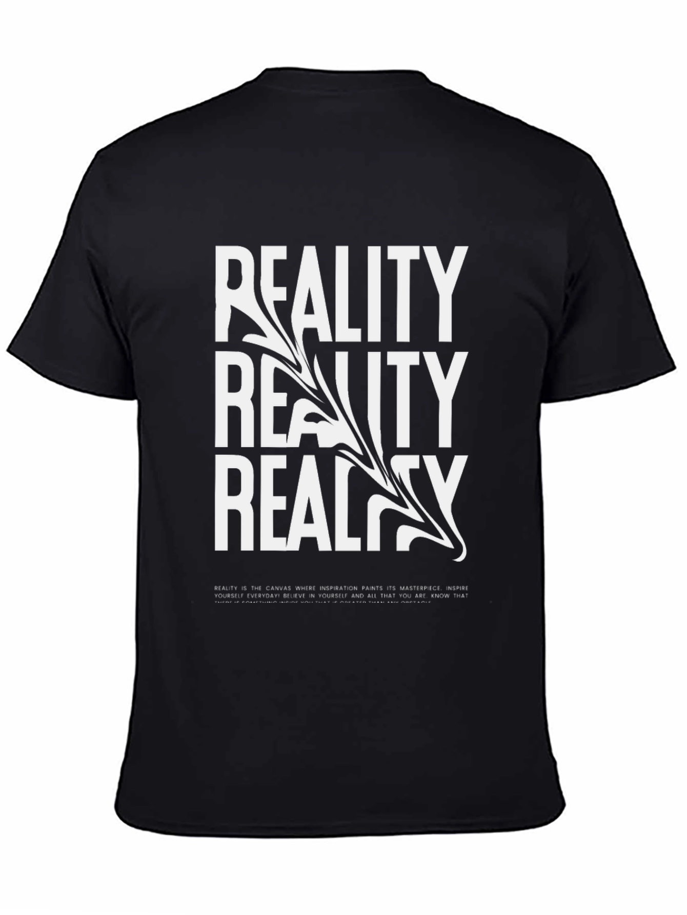 Reality Graphic Print Black T-Shirt