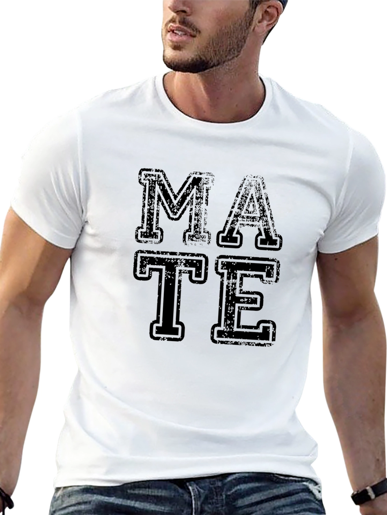 MATE Graphic Tee - Black Cotton Casual T-Shirt