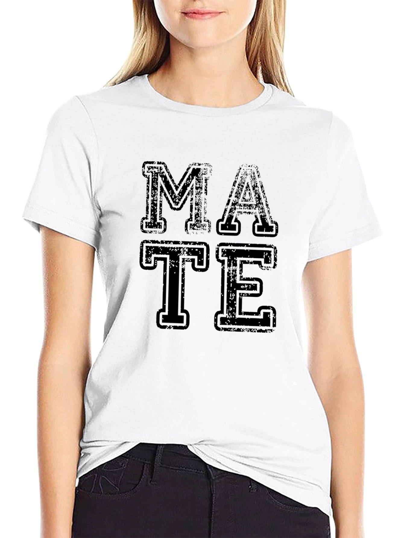 MATE Graphic Tee - Black Cotton Casual T-Shirt