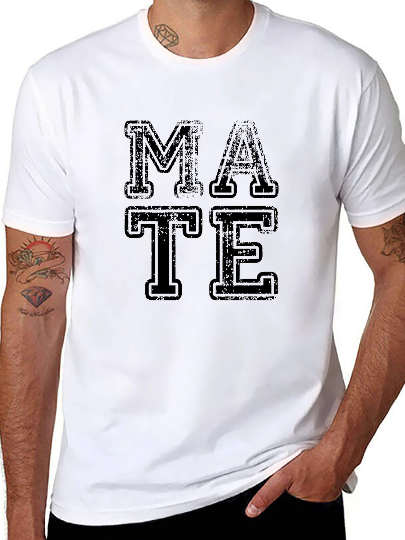 MATE Graphic Tee - Black Cotton Casual T-Shirt