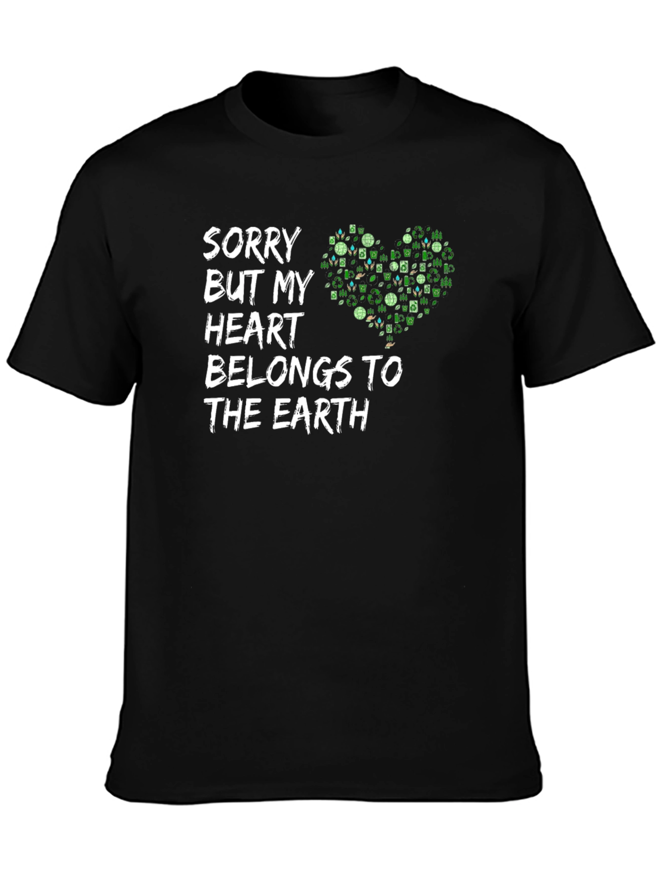 Earth Lover Graphic T-Shirt - Heart Belongs to Earth