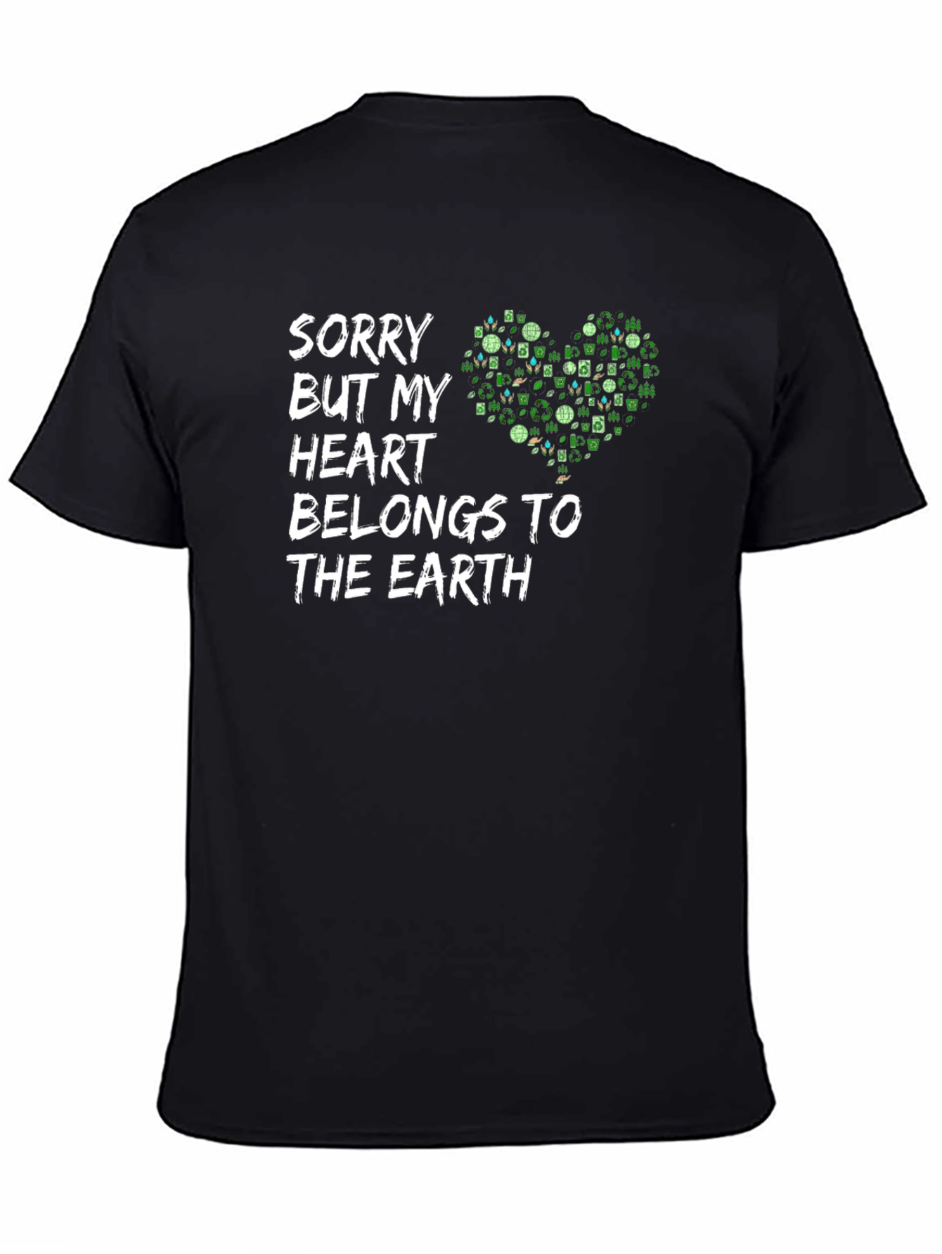 Earth Lover Graphic T-Shirt - Heart Belongs to Earth