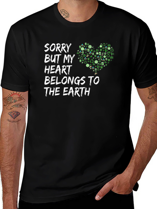 Earth Lover Graphic T-Shirt - Heart Belongs to Earth