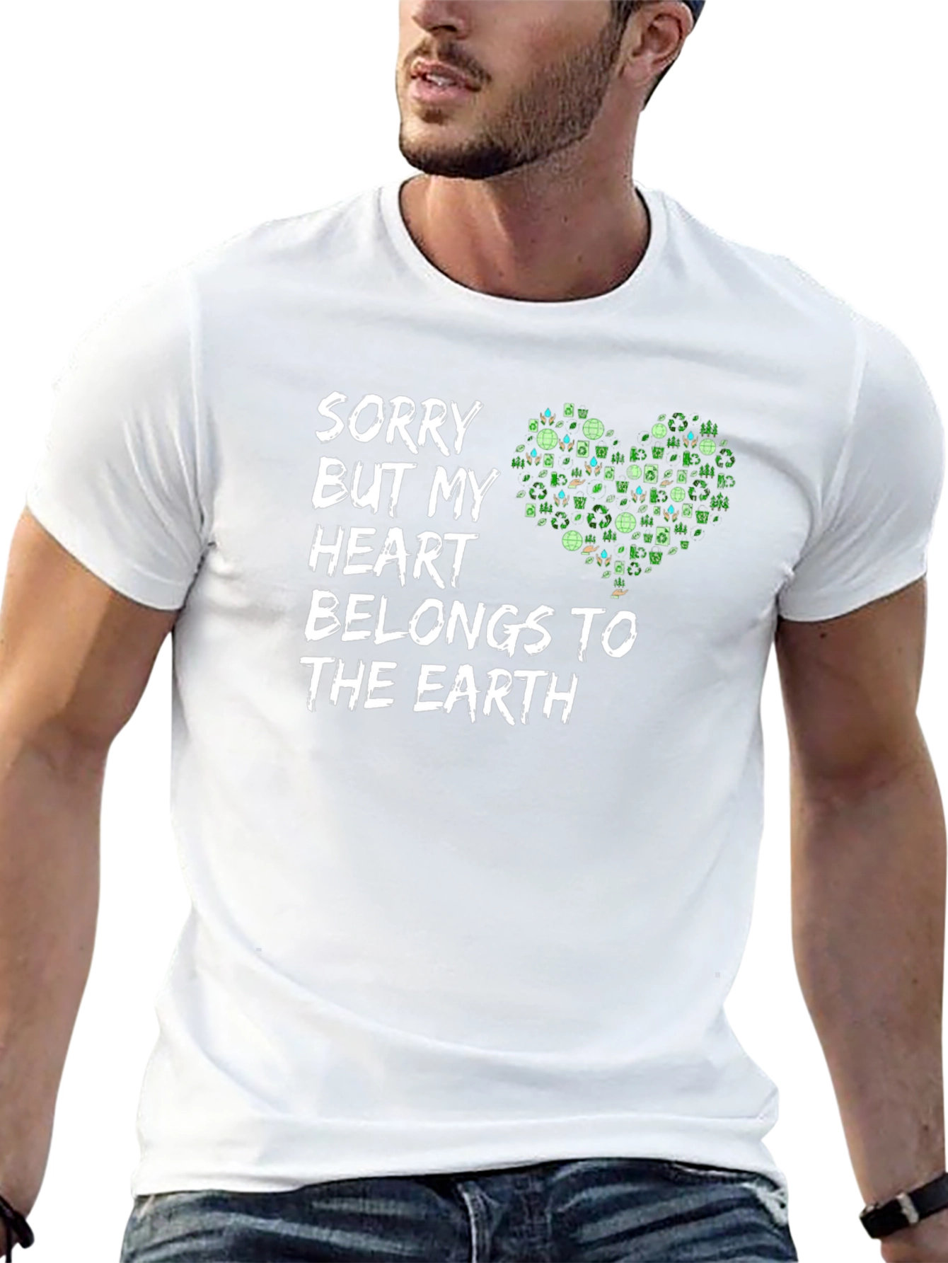 Earth Lover Graphic T-Shirt - Heart Belongs to Earth