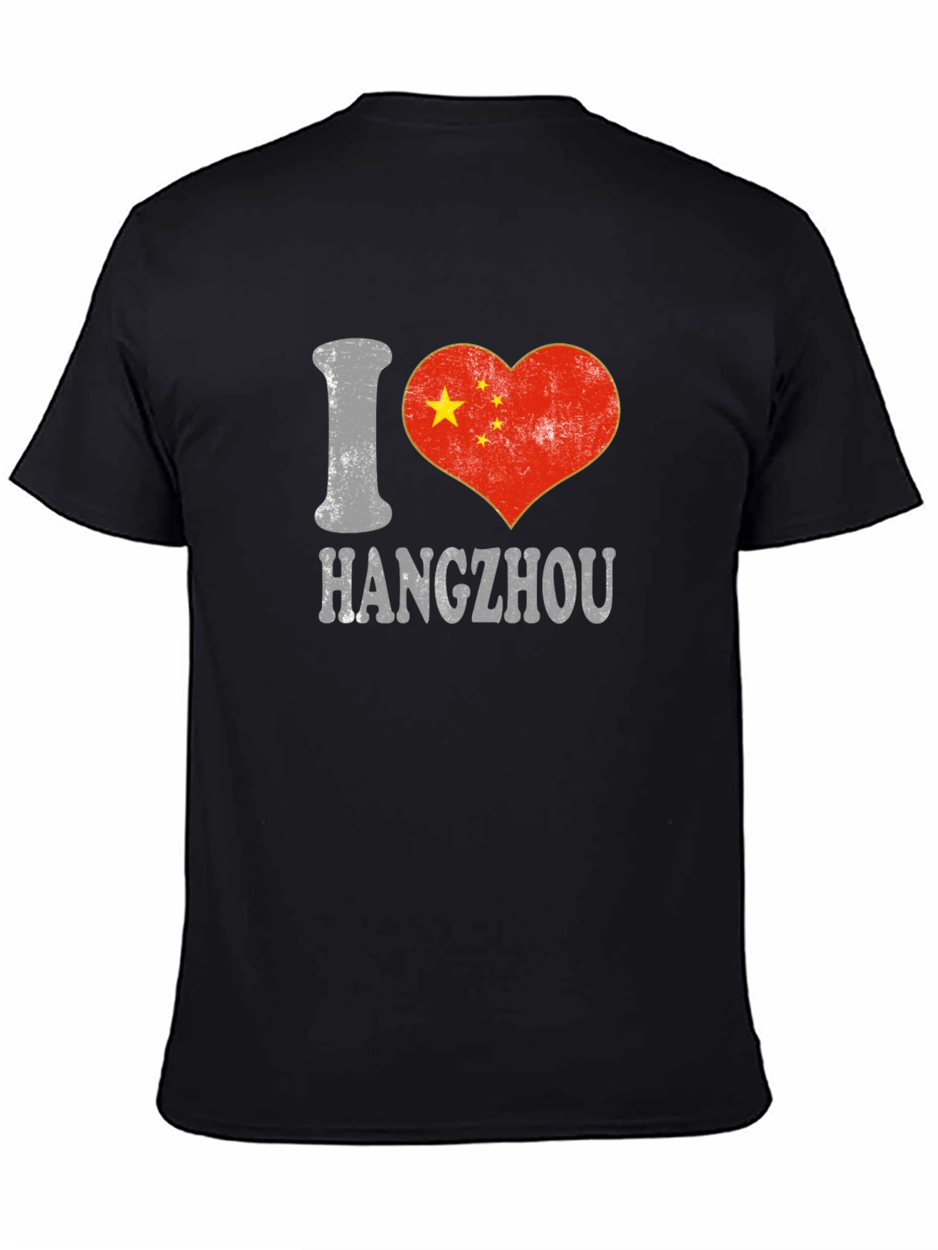 I Love Hangzhou China Flag Heart T-Shirt