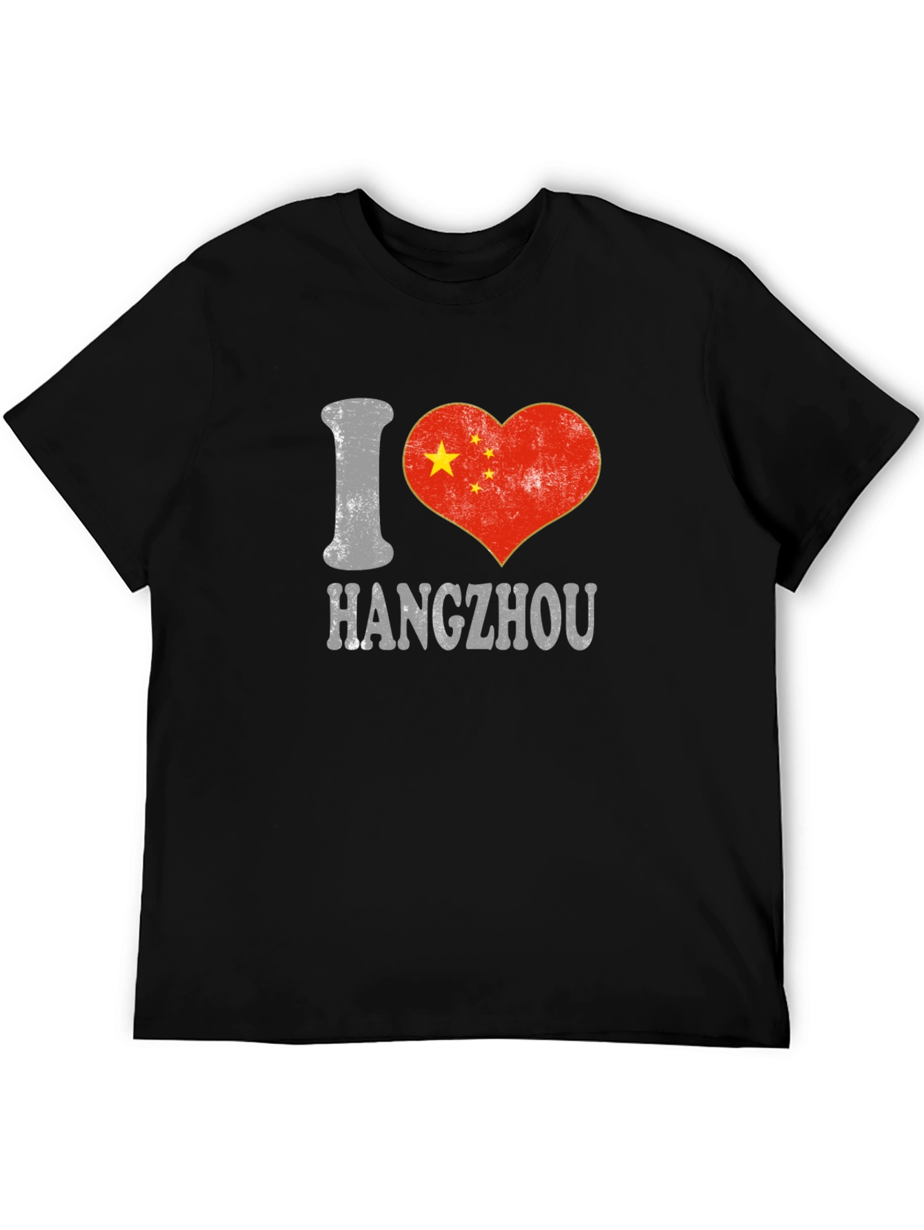 I Love Hangzhou China Flag Heart T-Shirt