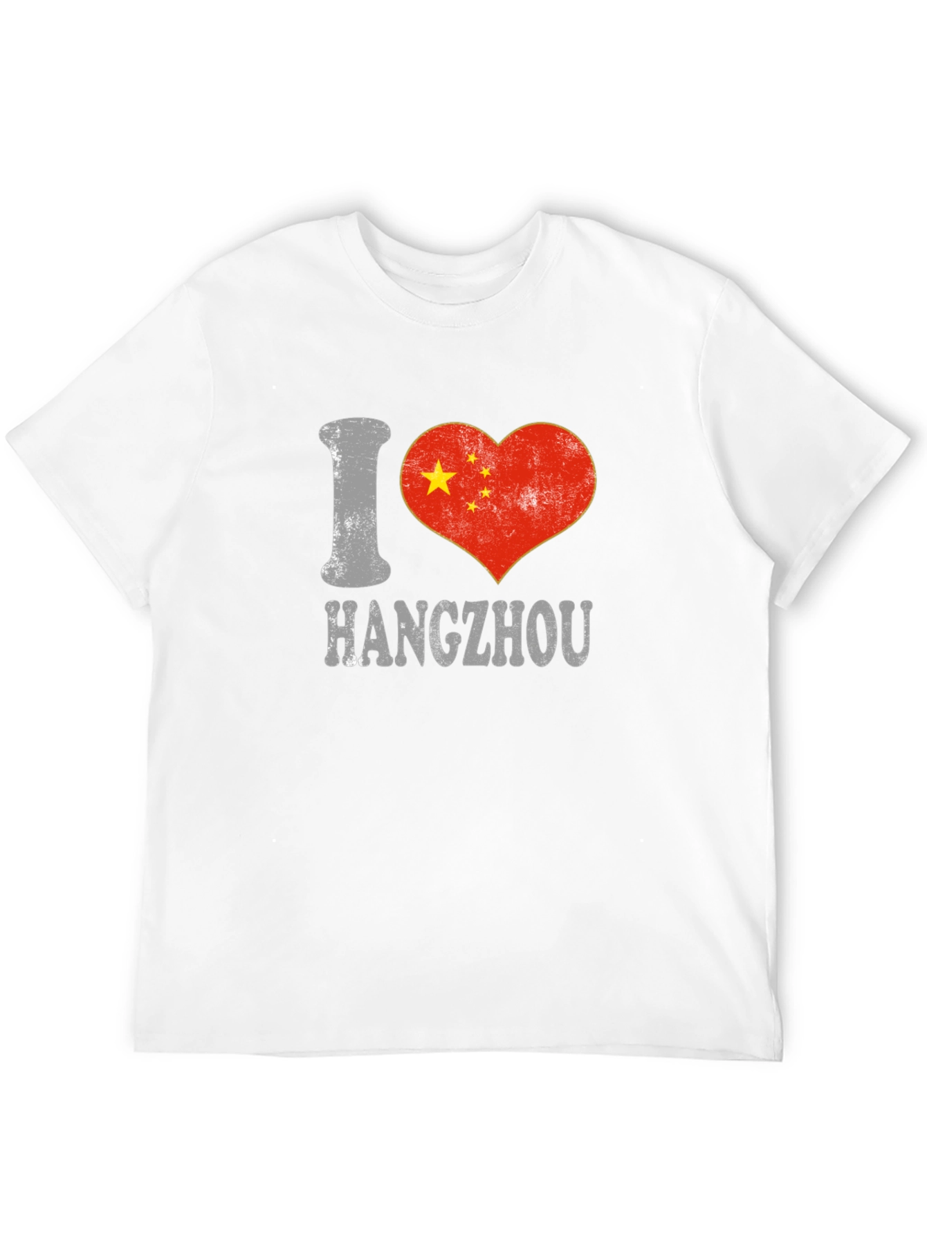I Love Hangzhou China Flag Heart T-Shirt