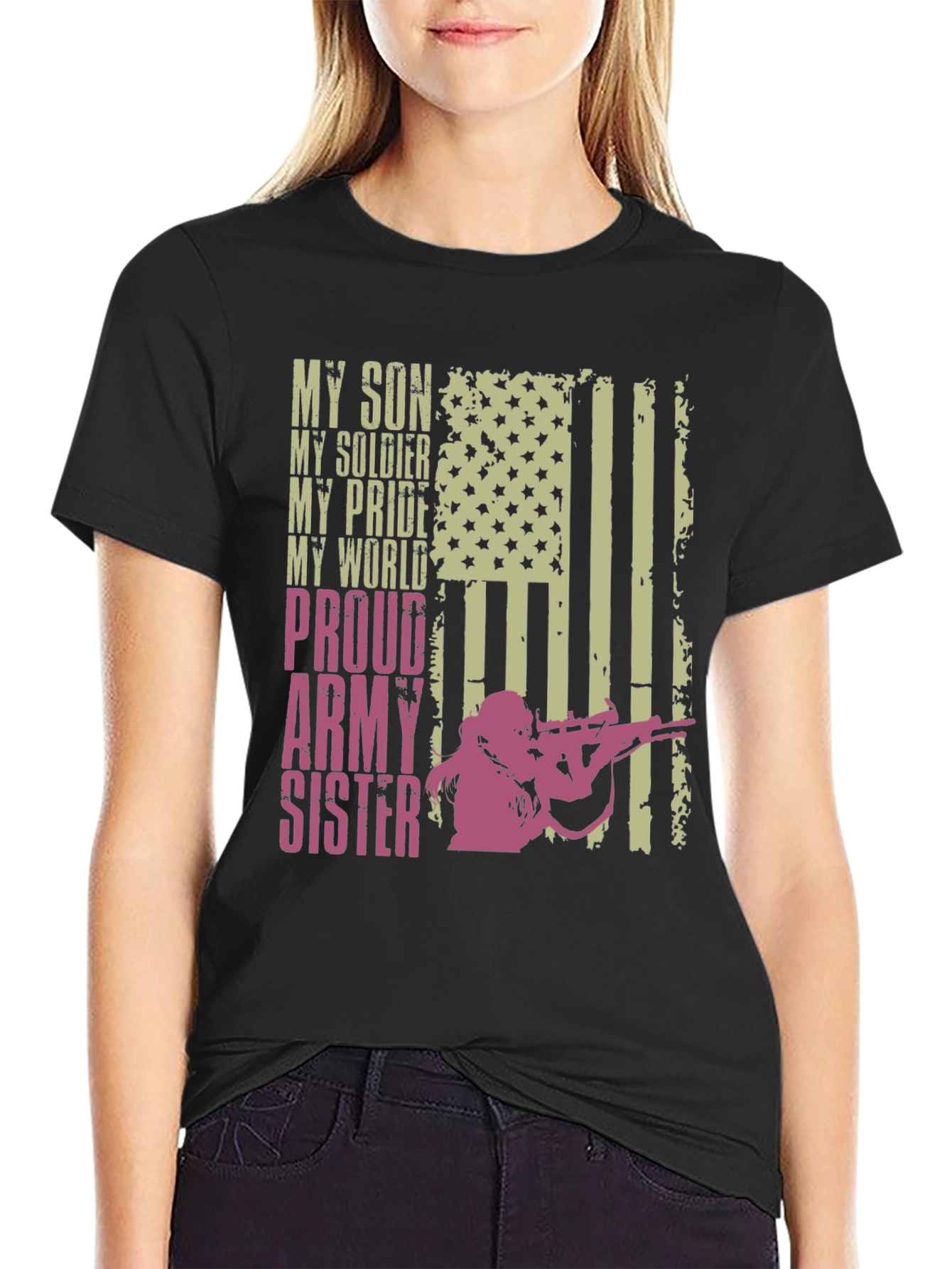Proud Army Sister Graphic Tee