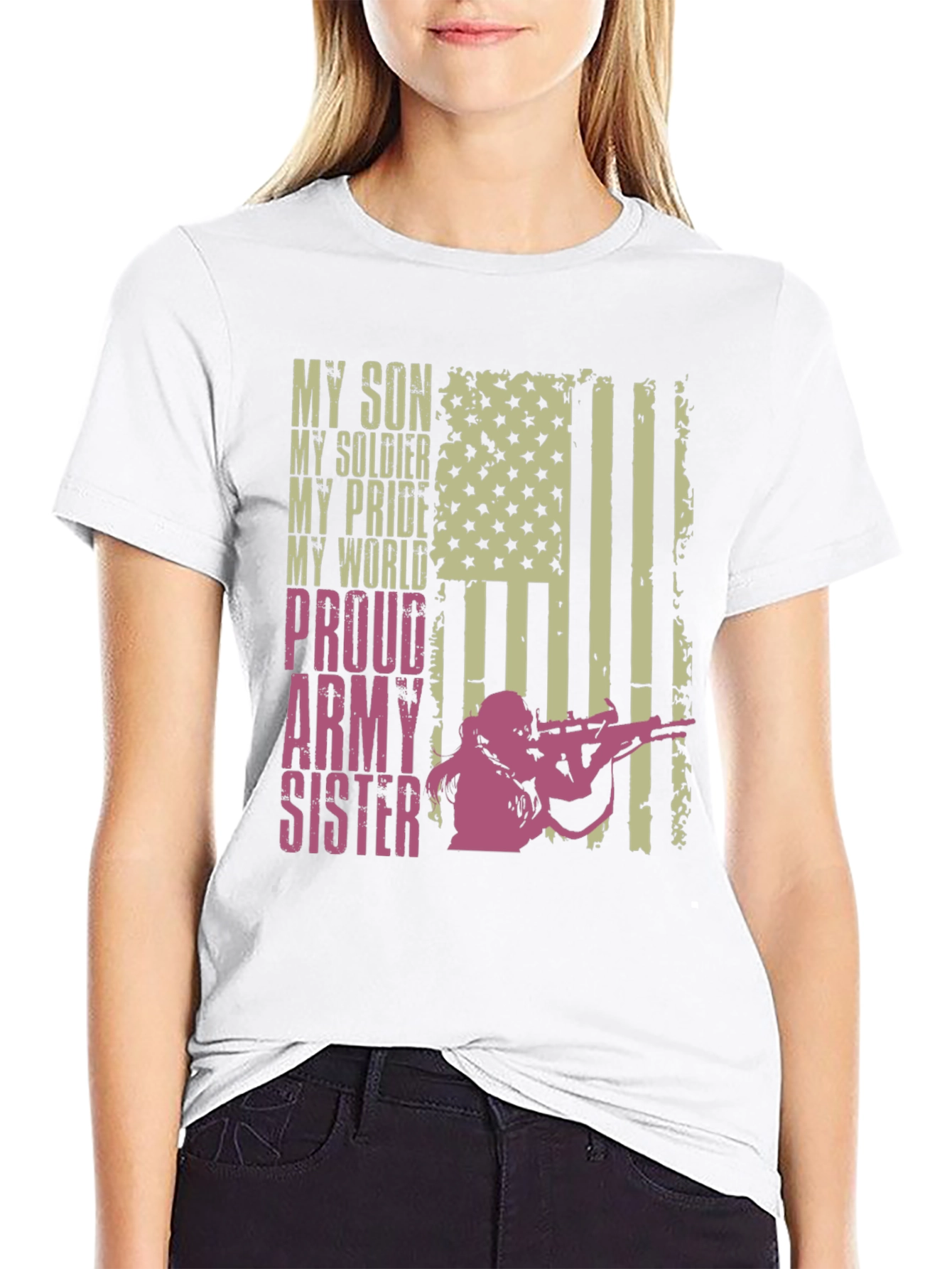 Proud Army Sister Graphic Tee