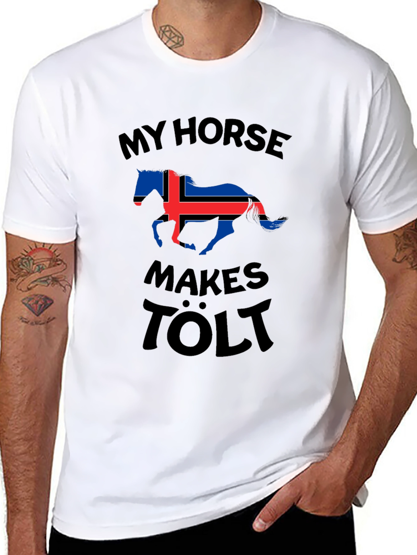 My Horse Makes Tölt Iceland Flag T-Shirt