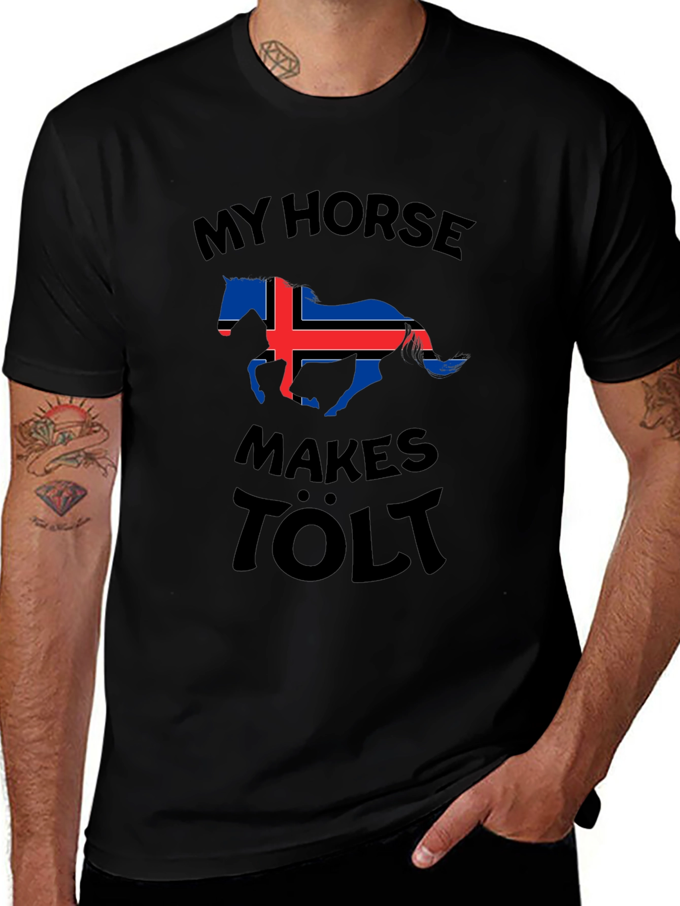 My Horse Makes Tölt Iceland Flag T-Shirt