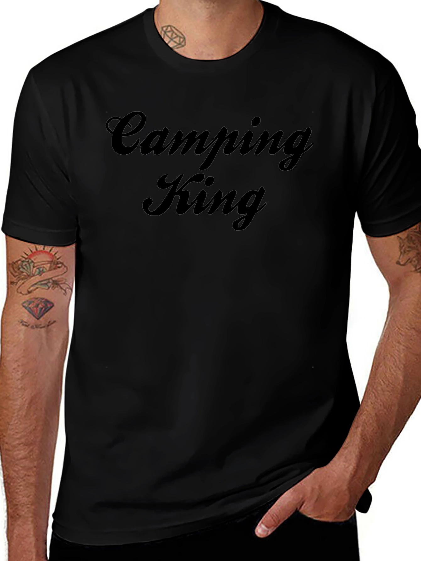 Camping King Black Graphic Tee