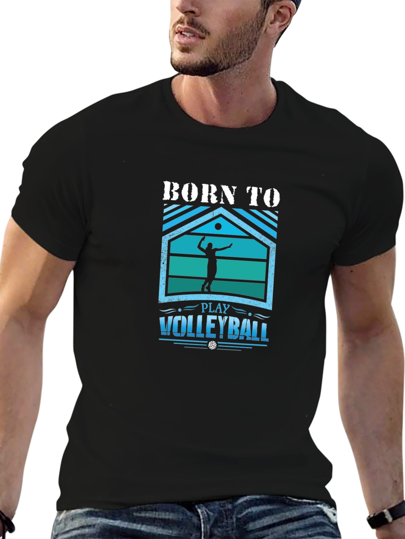 Born to Play Volleyball Graphic T-Shirt