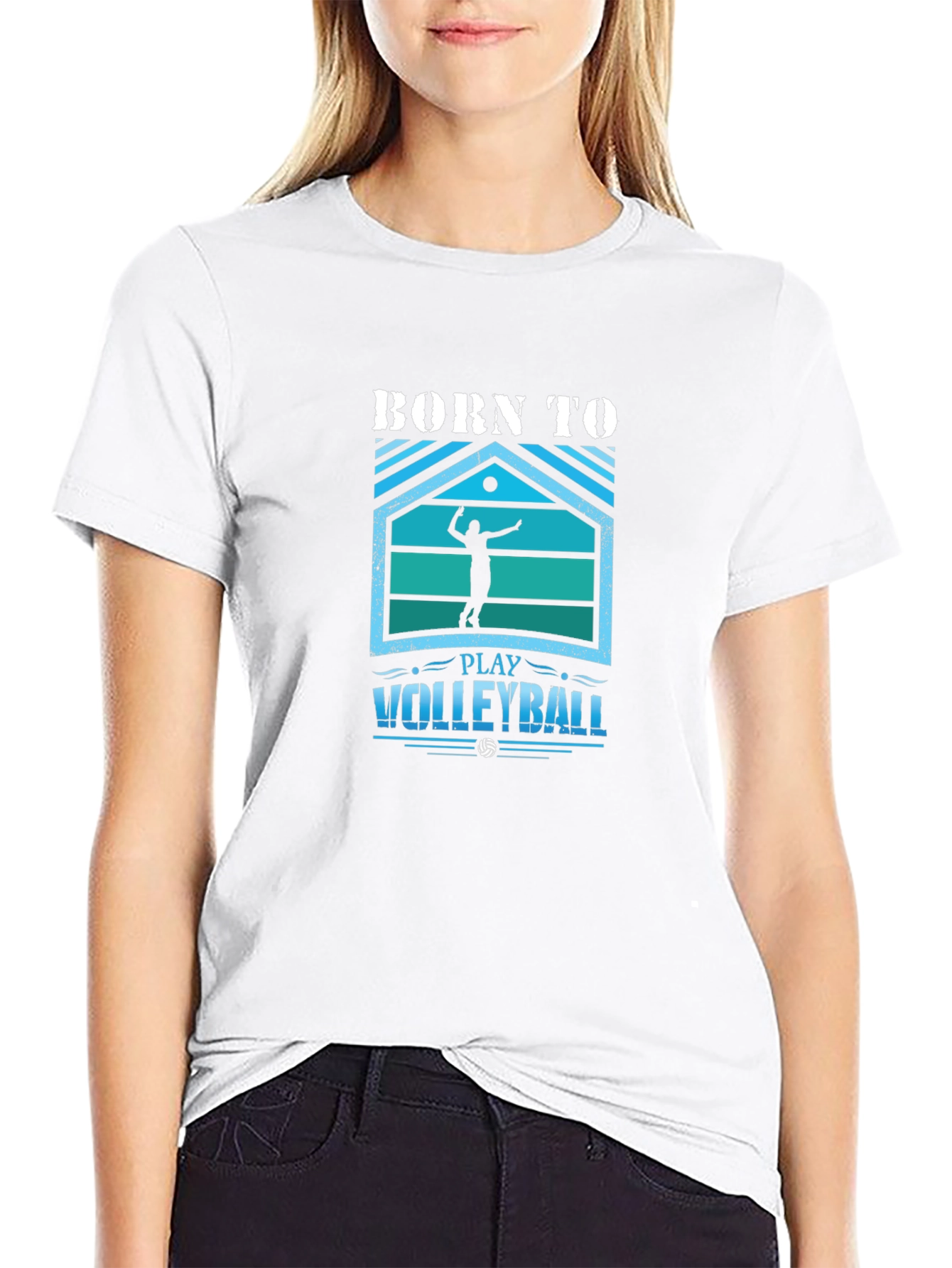Born to Play Volleyball Graphic T-Shirt