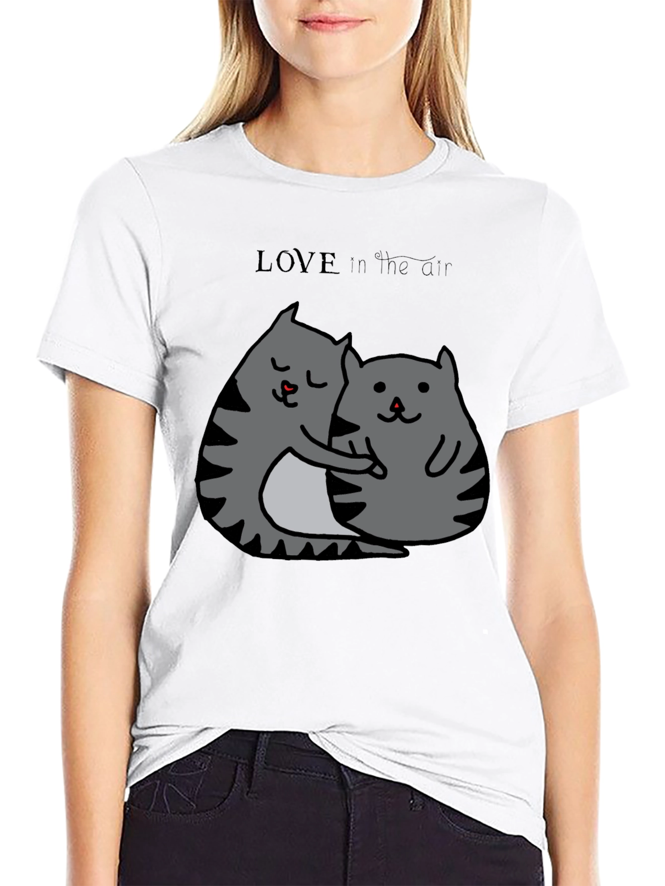 Cat Love T-Shirt:  Cute Cat Couple Tee