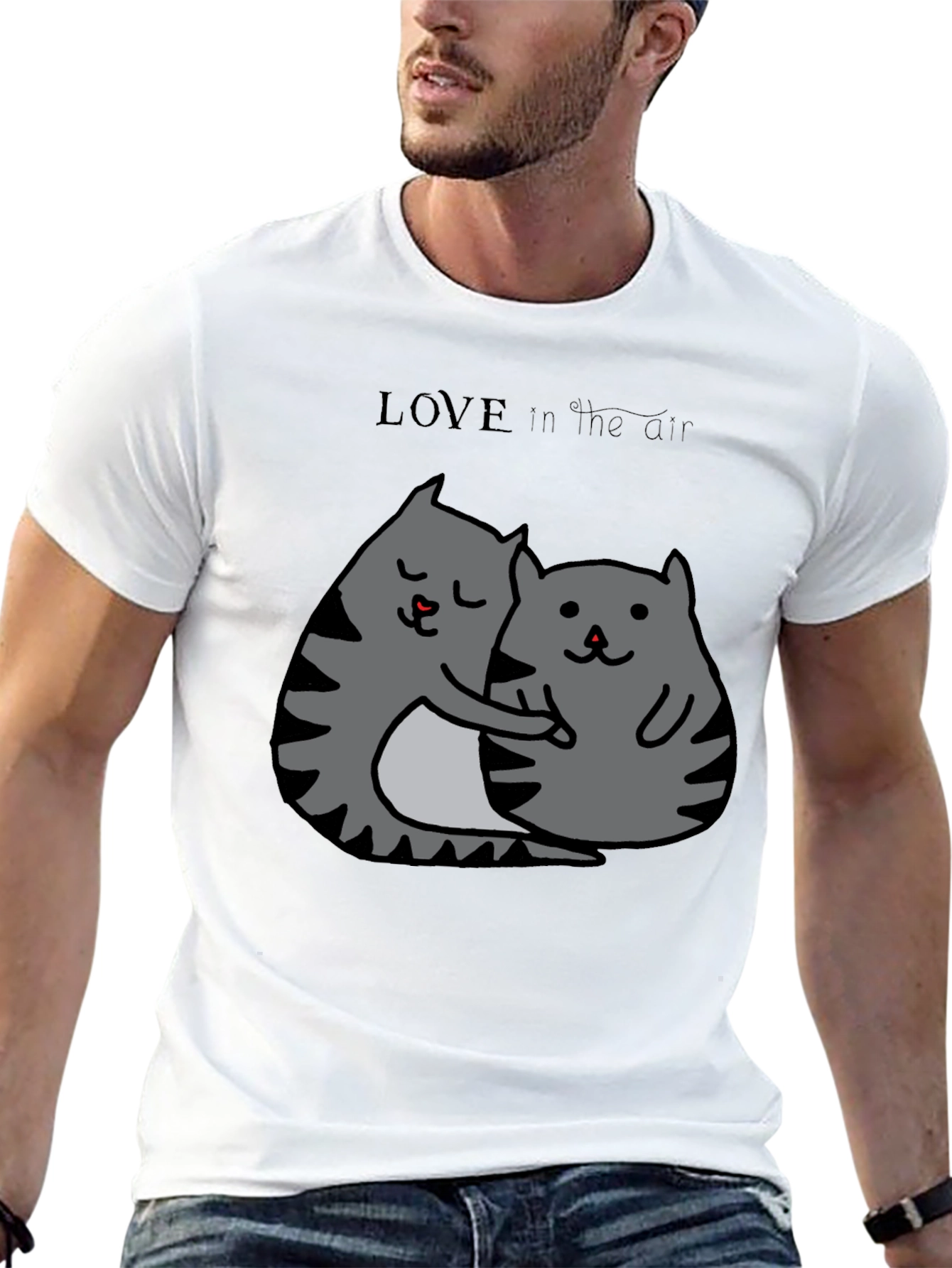 Cat Love T-Shirt:  Cute Cat Couple Tee