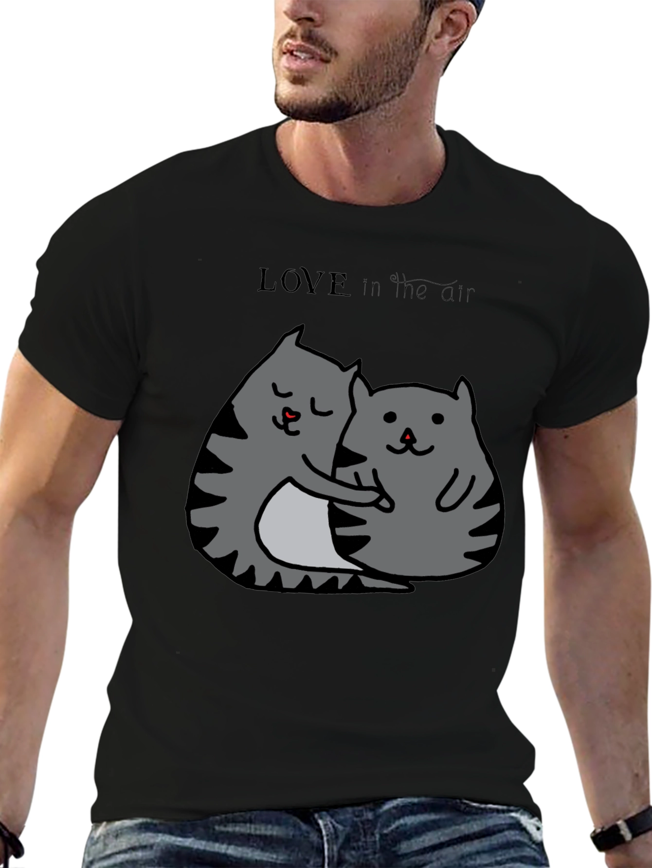 Cat Love T-Shirt:  Cute Cat Couple Tee