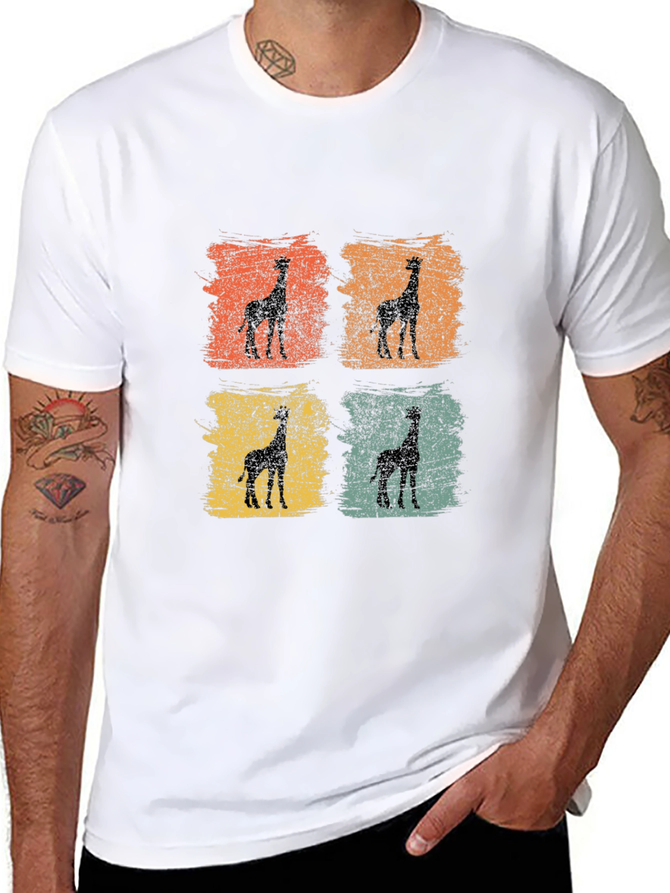 Retro Giraffe Silhouette T-Shirt