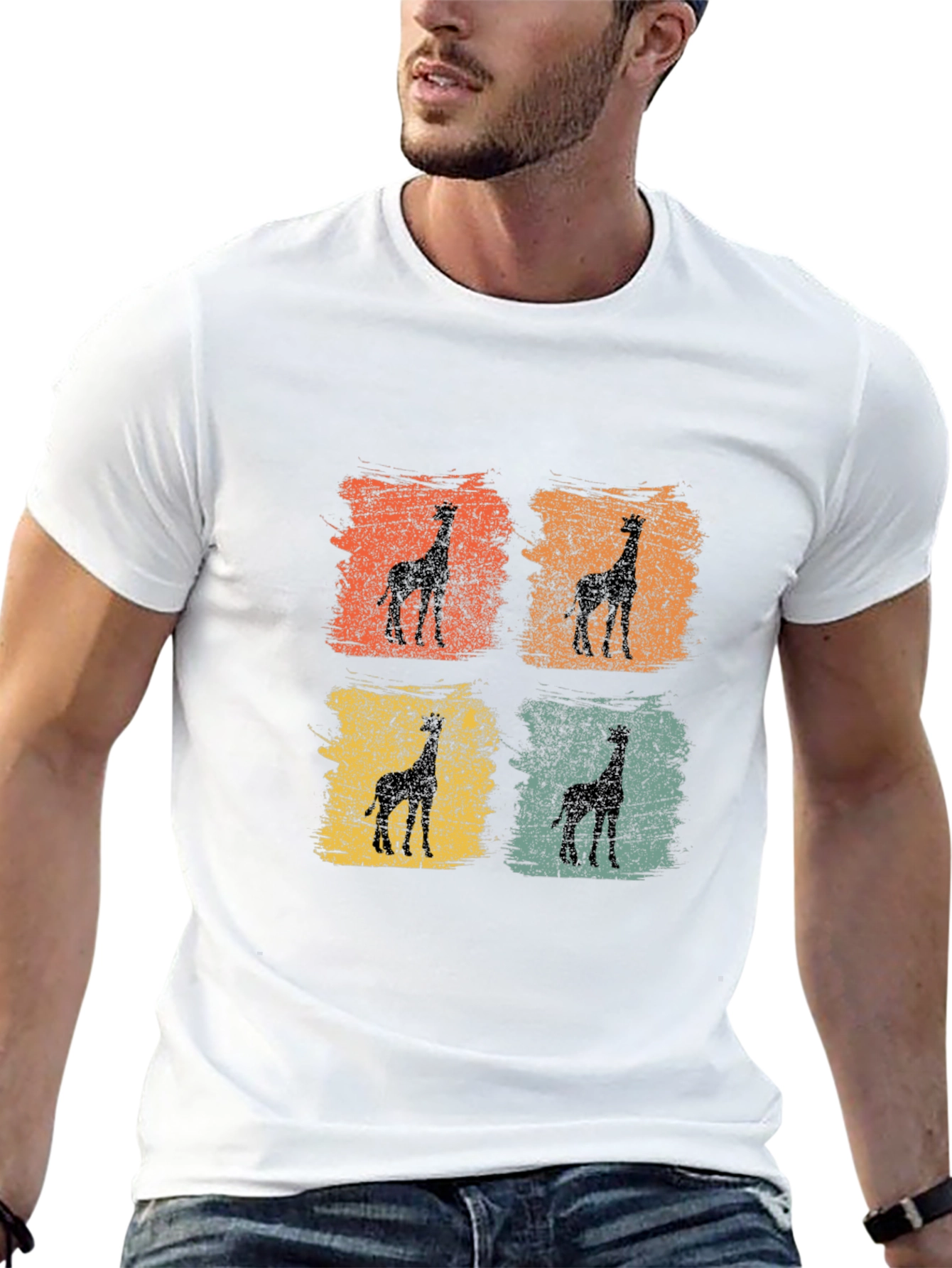 Retro Giraffe Silhouette T-Shirt