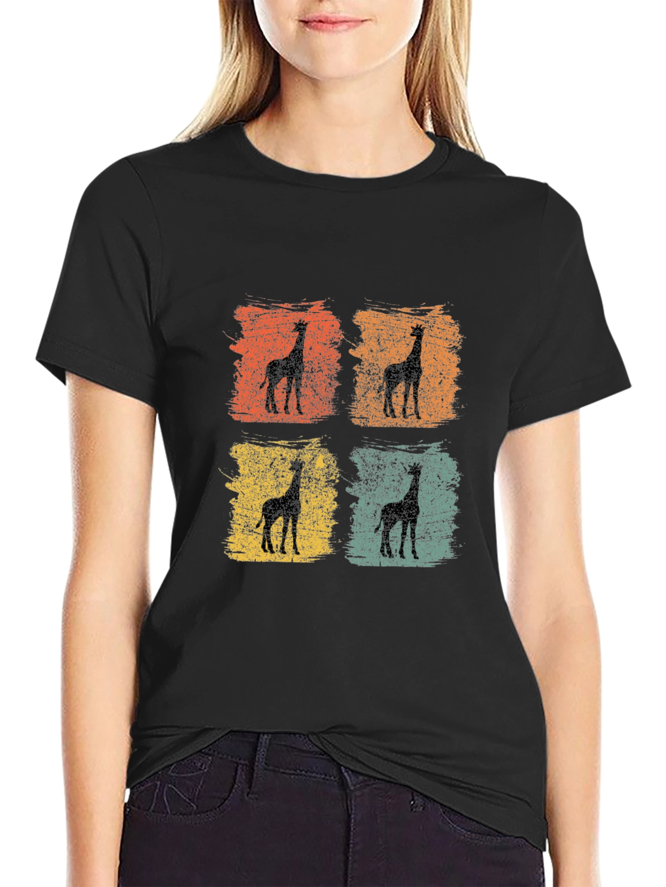 Retro Giraffe Silhouette T-Shirt