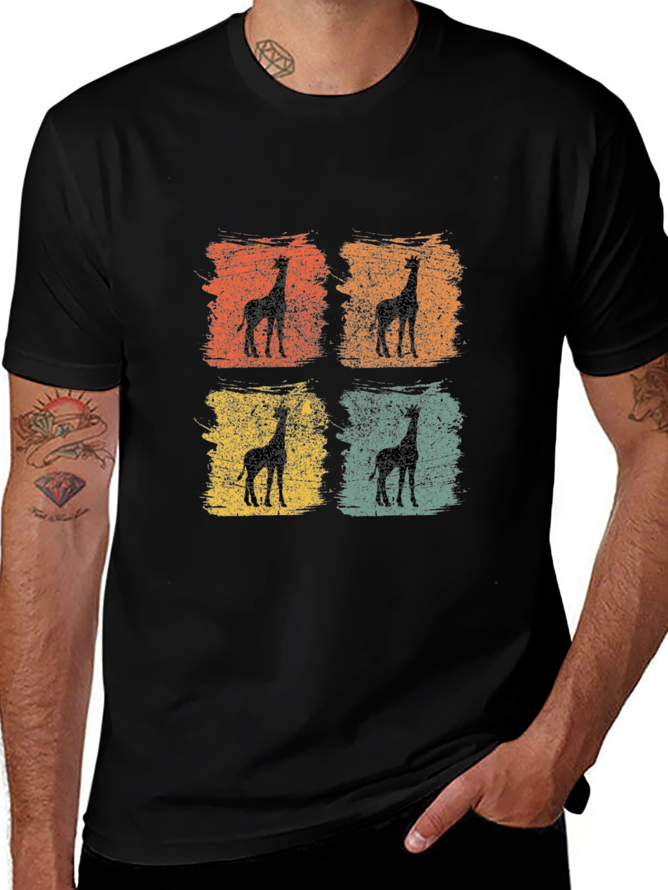 Retro Giraffe Silhouette T-Shirt