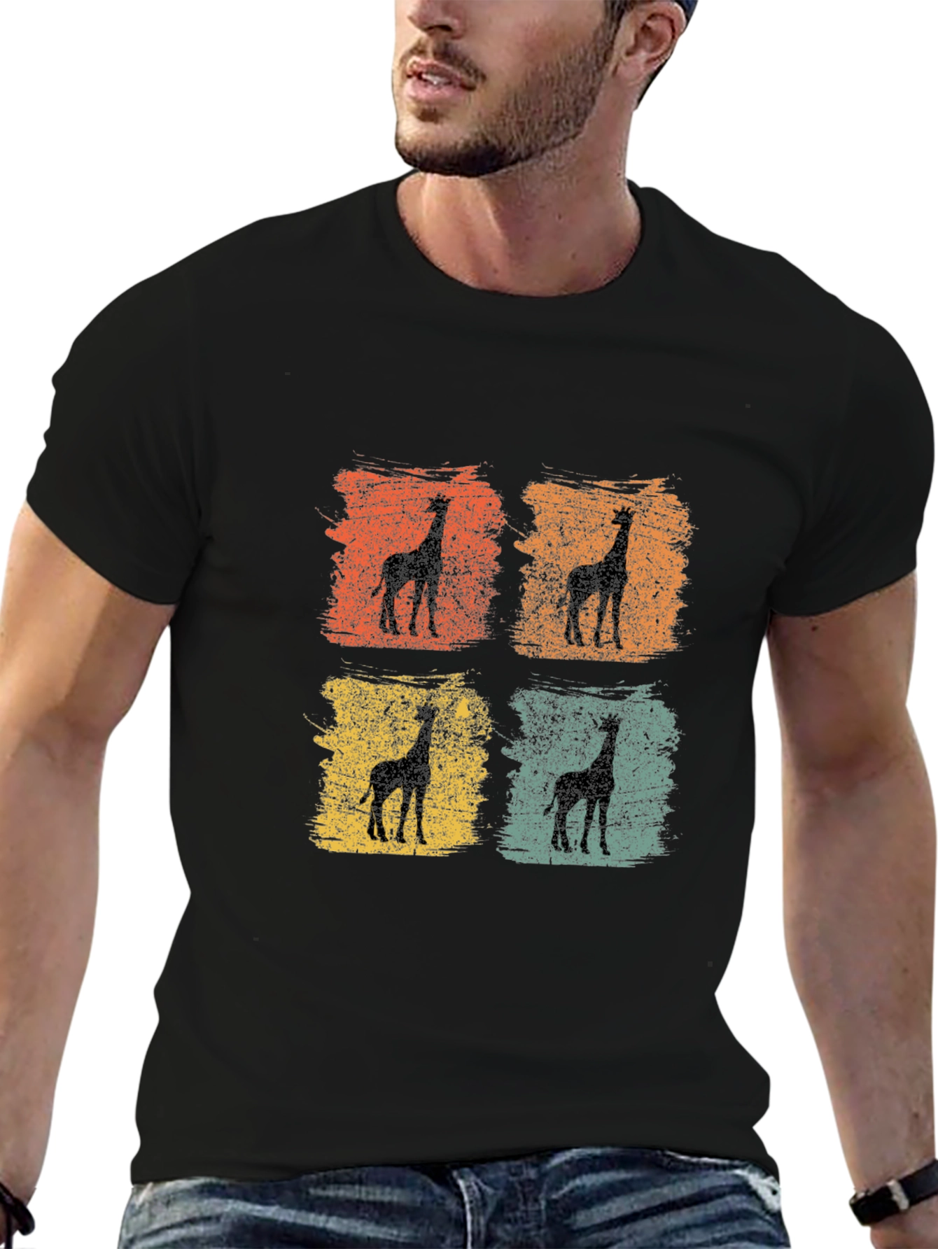 Retro Giraffe Silhouette T-Shirt