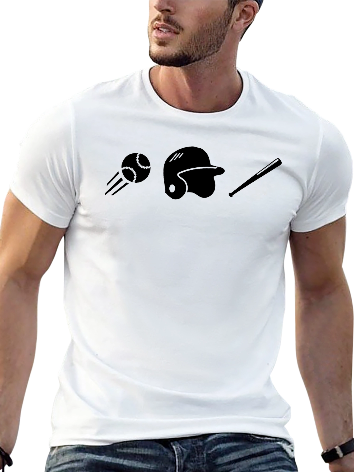 Baseball Tee - Ball Helmet & Bat