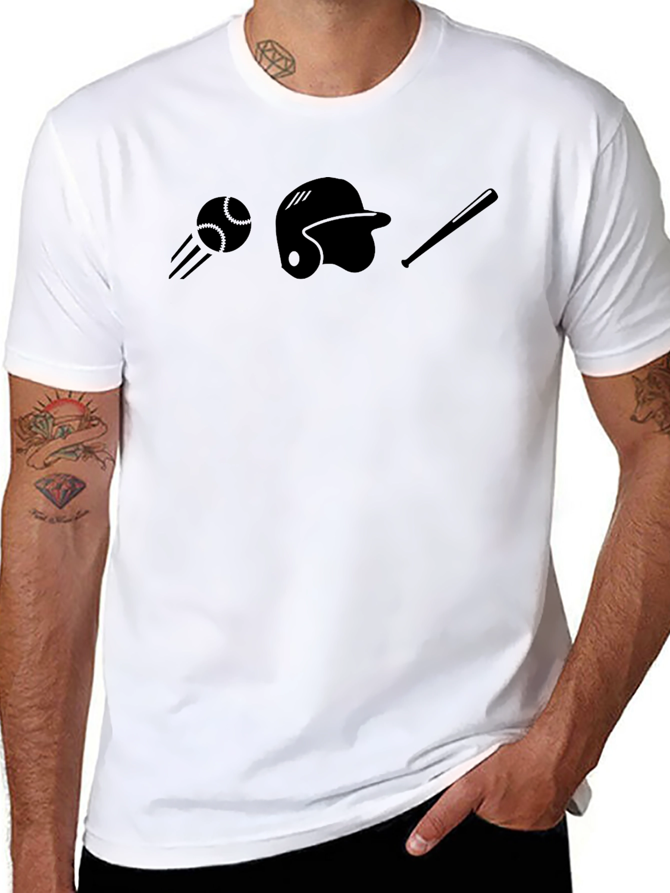 Baseball Tee - Ball Helmet & Bat