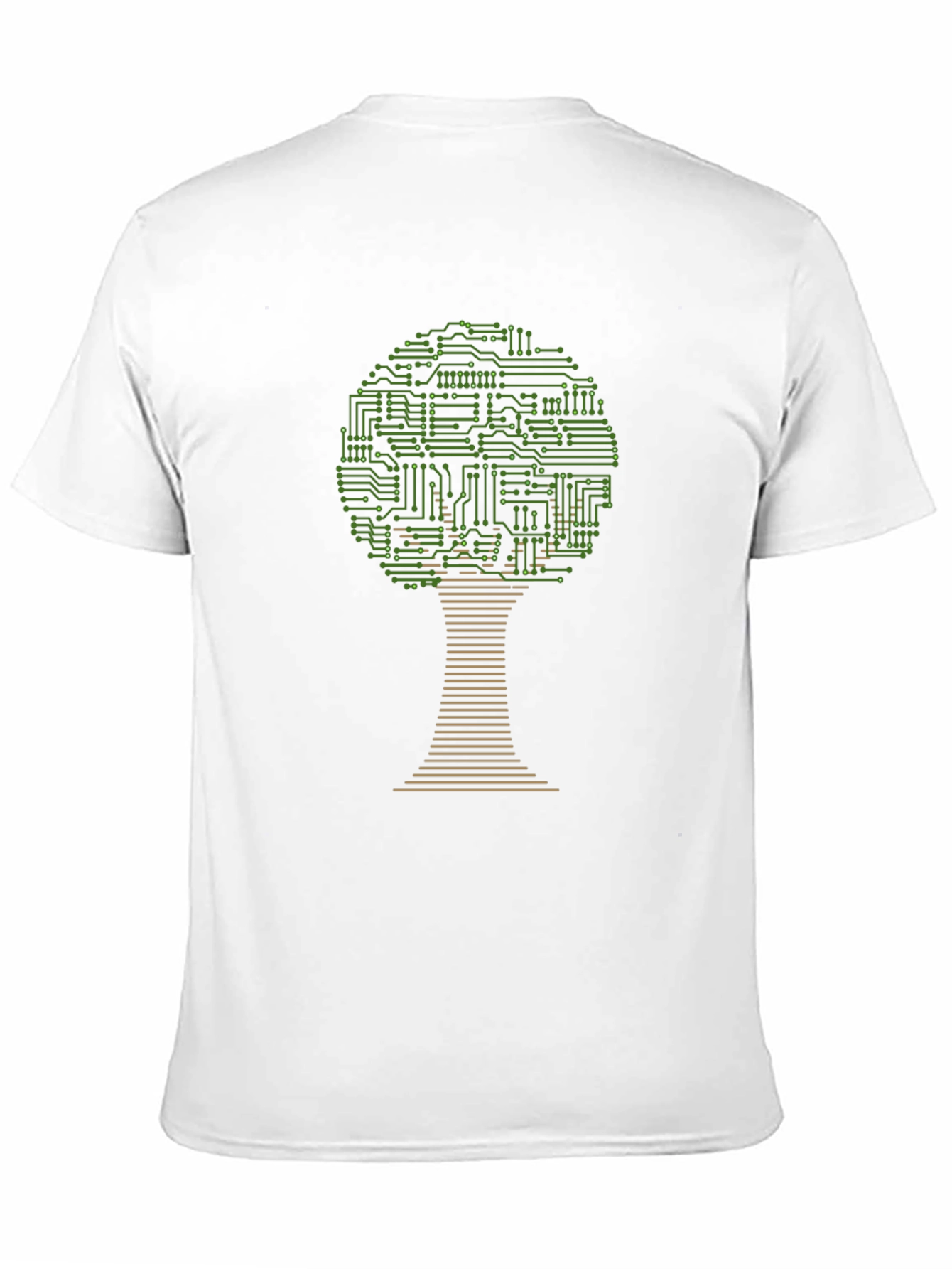 Circuit Board Tree Graphic T-Shirt - Black