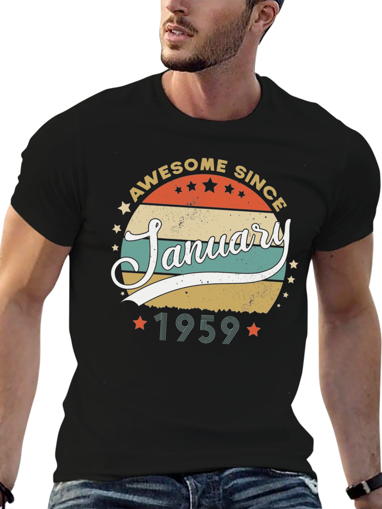 Awesome Since January 1959 Black T-Shirt