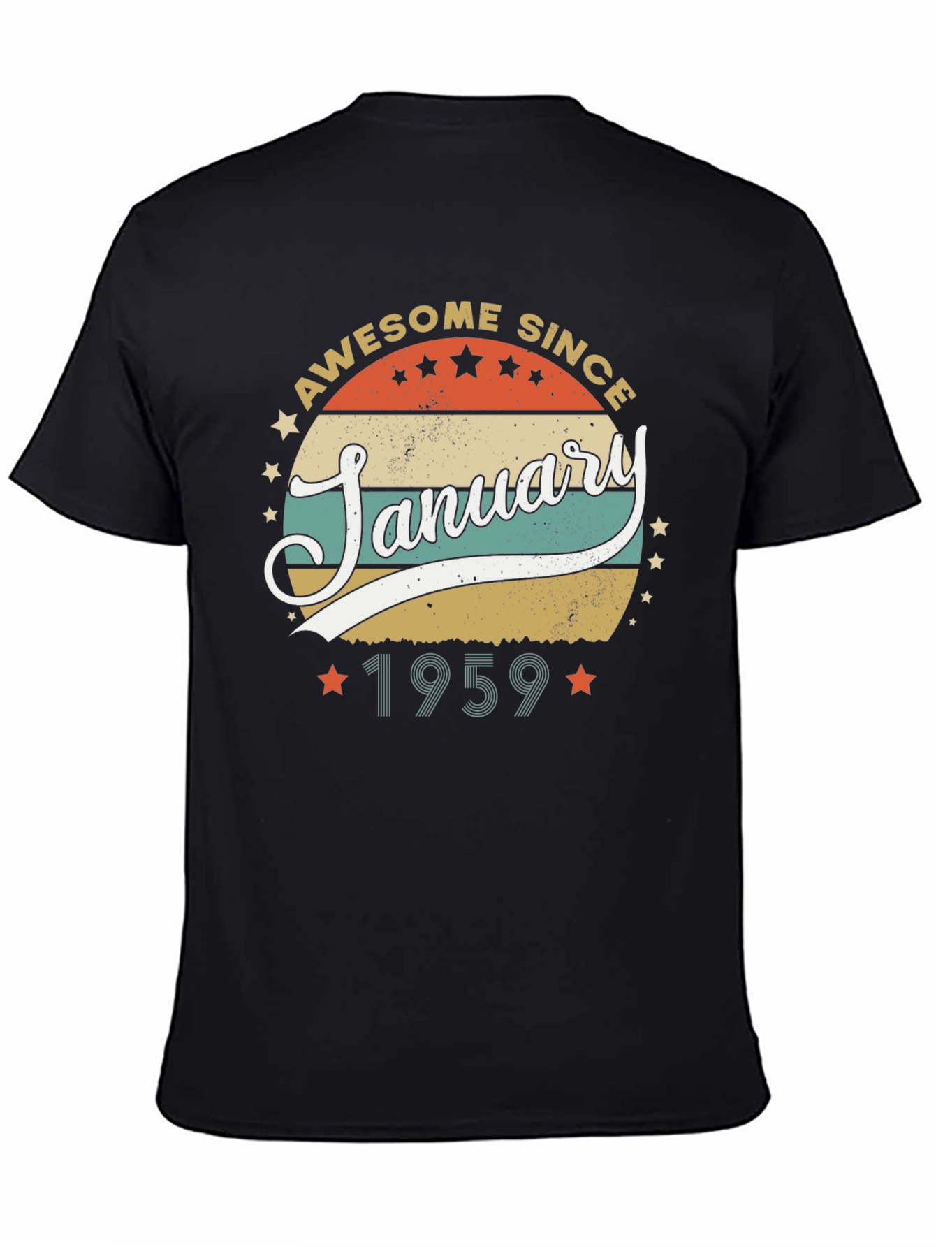 Awesome Since January 1959 Black T-Shirt