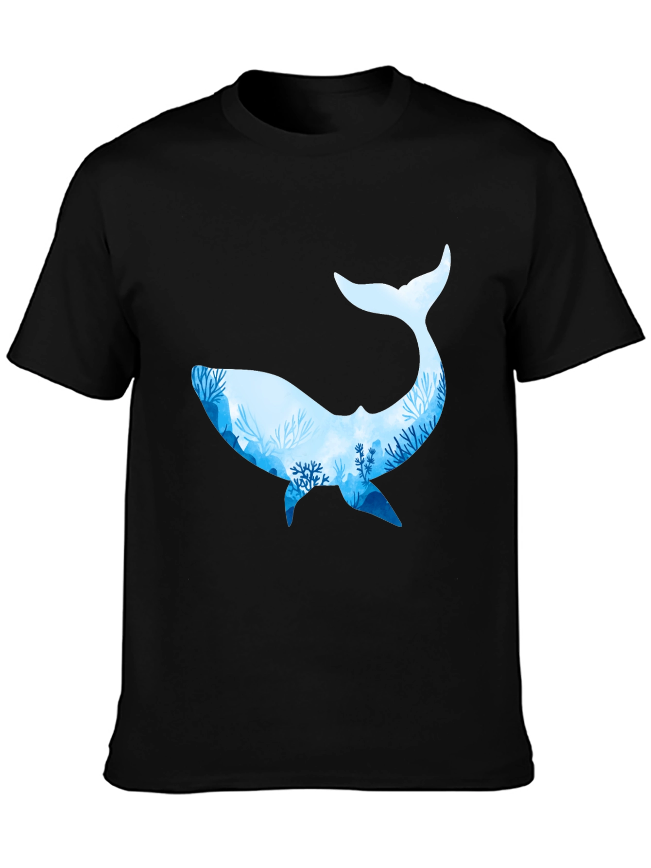 Whale Silhouette Black T-Shirt