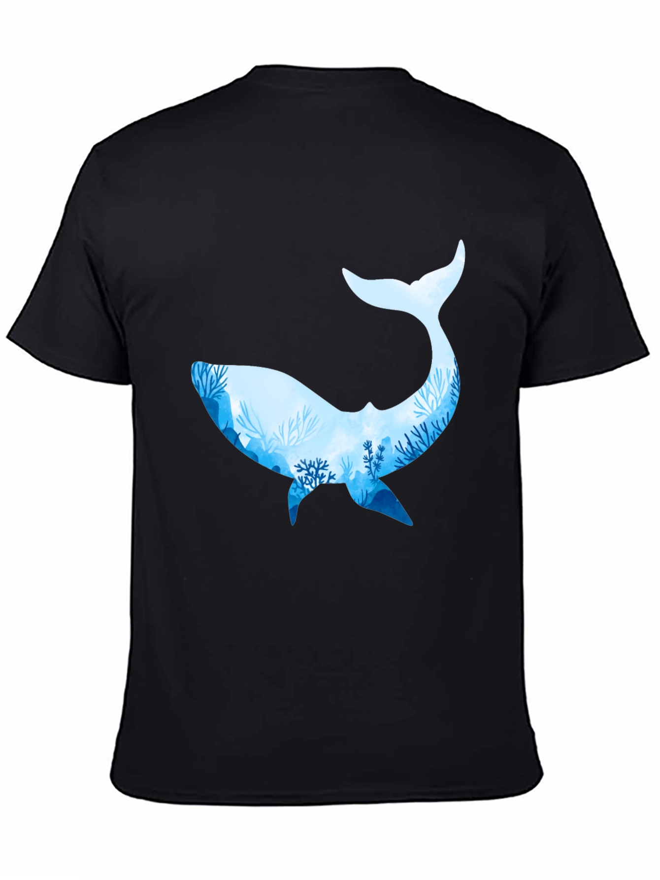 Whale Silhouette Black T-Shirt