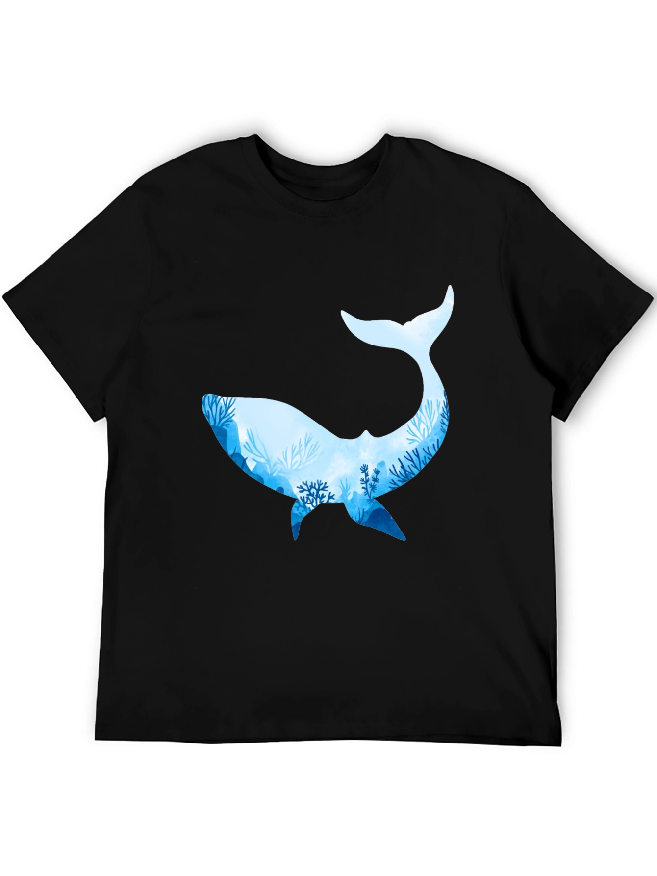 Whale Silhouette Black T-Shirt