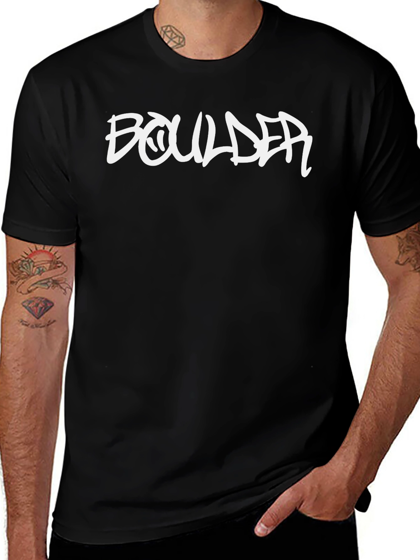 Boulder Graphic Tee - Black Casual T-Shirt
