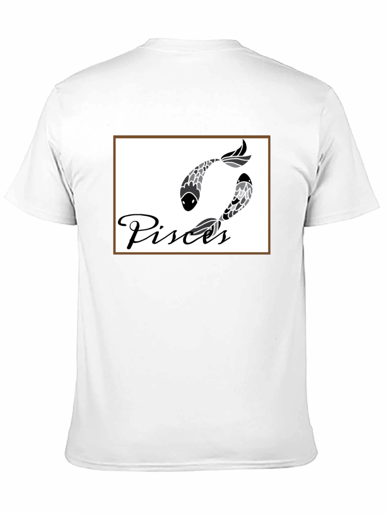 Pisces Zodiac Graphic T-Shirt - Black