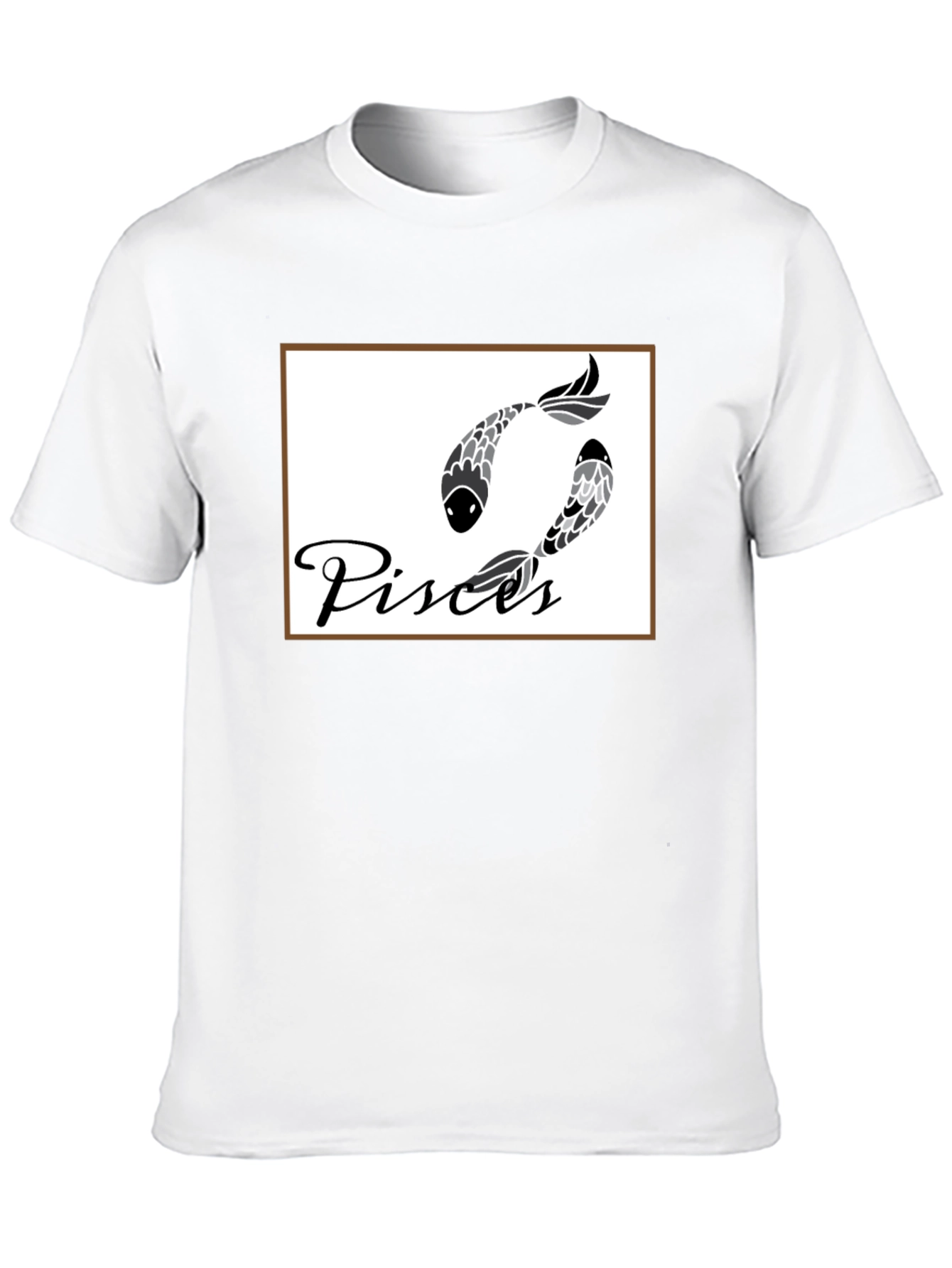 Pisces Zodiac Graphic T-Shirt - Black