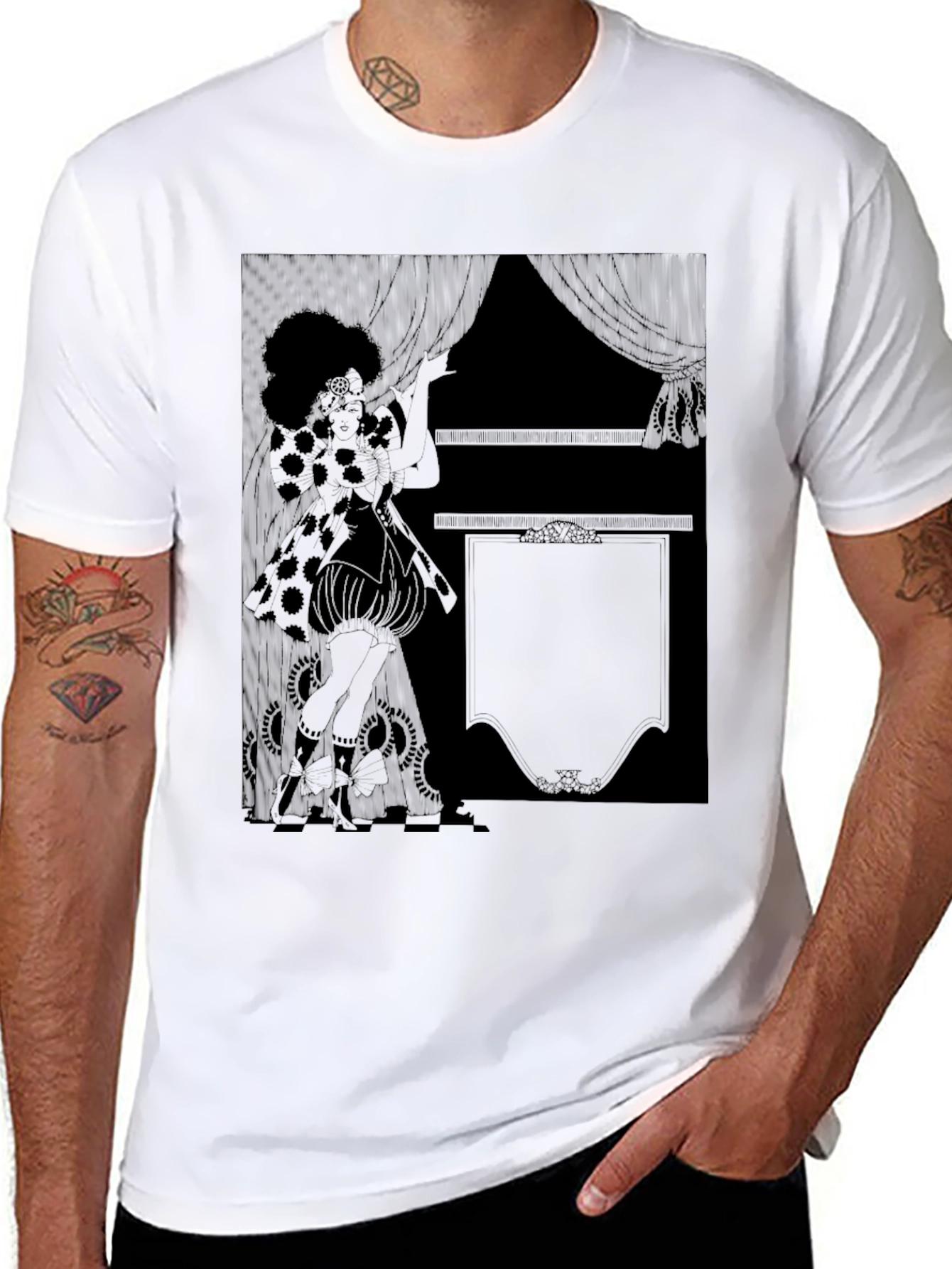 Retro Graphic Print Black T-Shirt