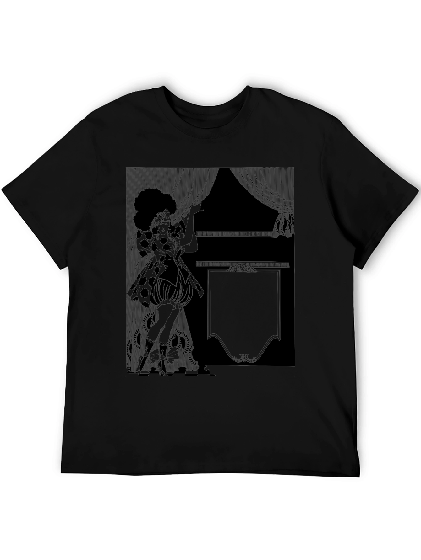 Retro Graphic Print Black T-Shirt