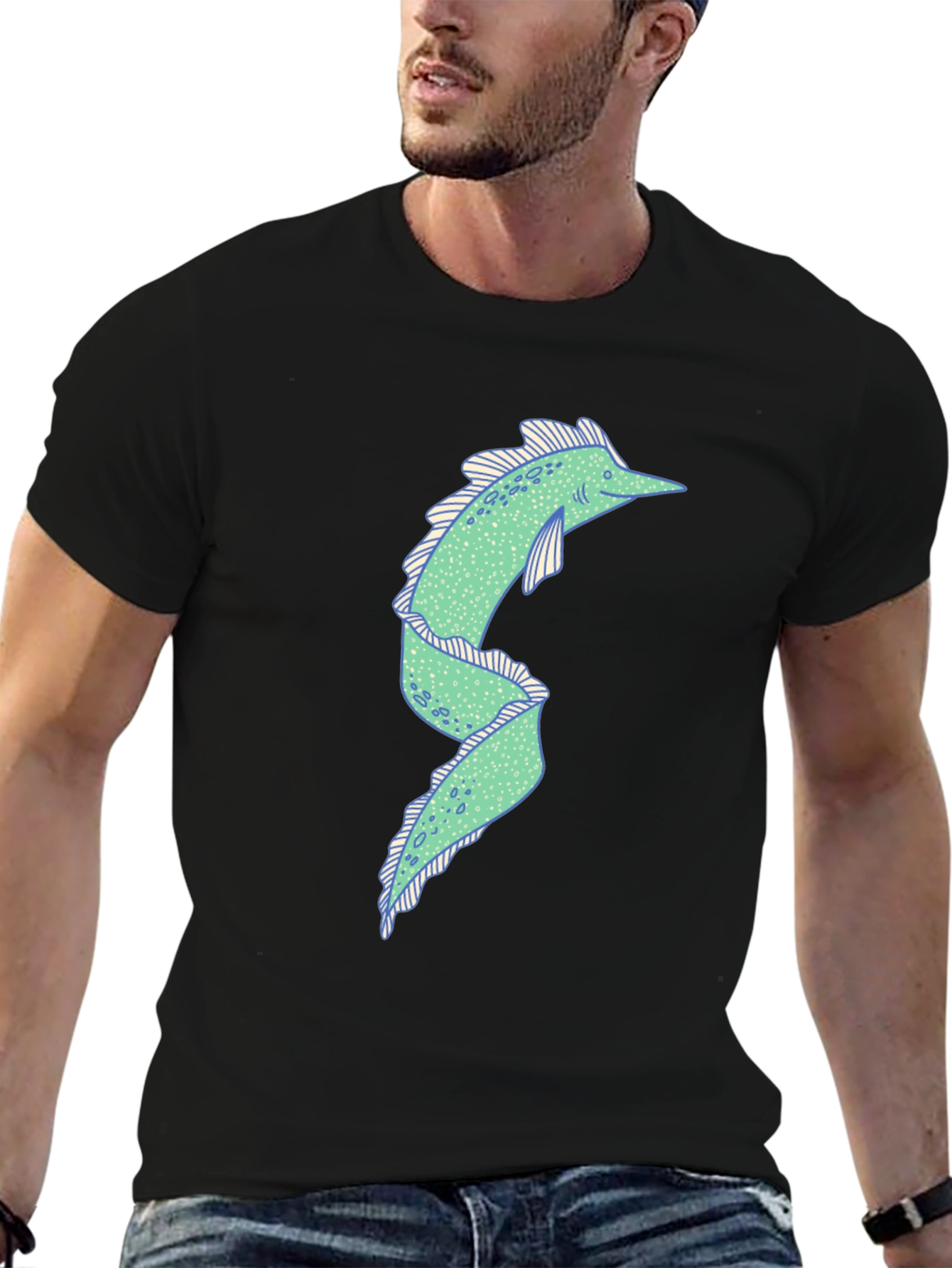 Eel Graphic Tee - Quirky Black T-Shirt