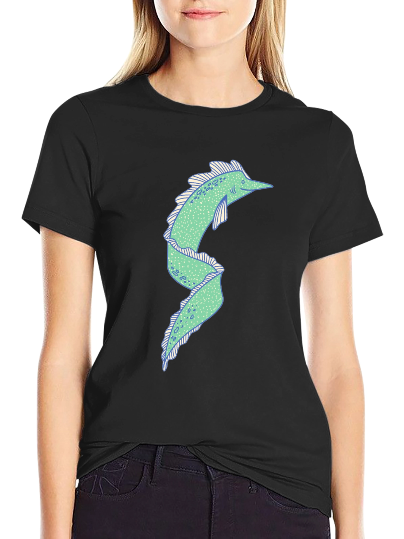 Eel Graphic Tee - Quirky Black T-Shirt