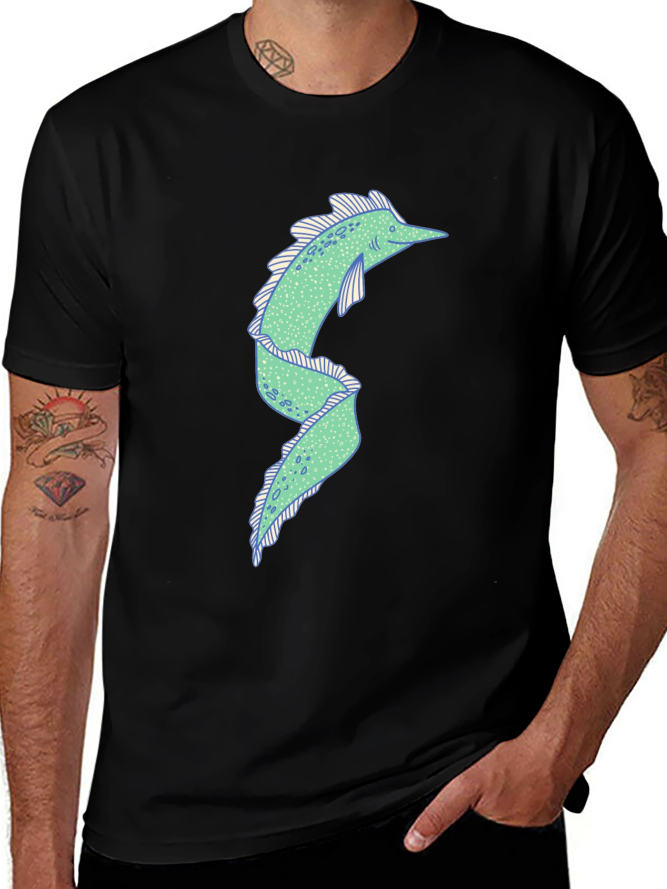 Eel Graphic Tee - Quirky Black T-Shirt