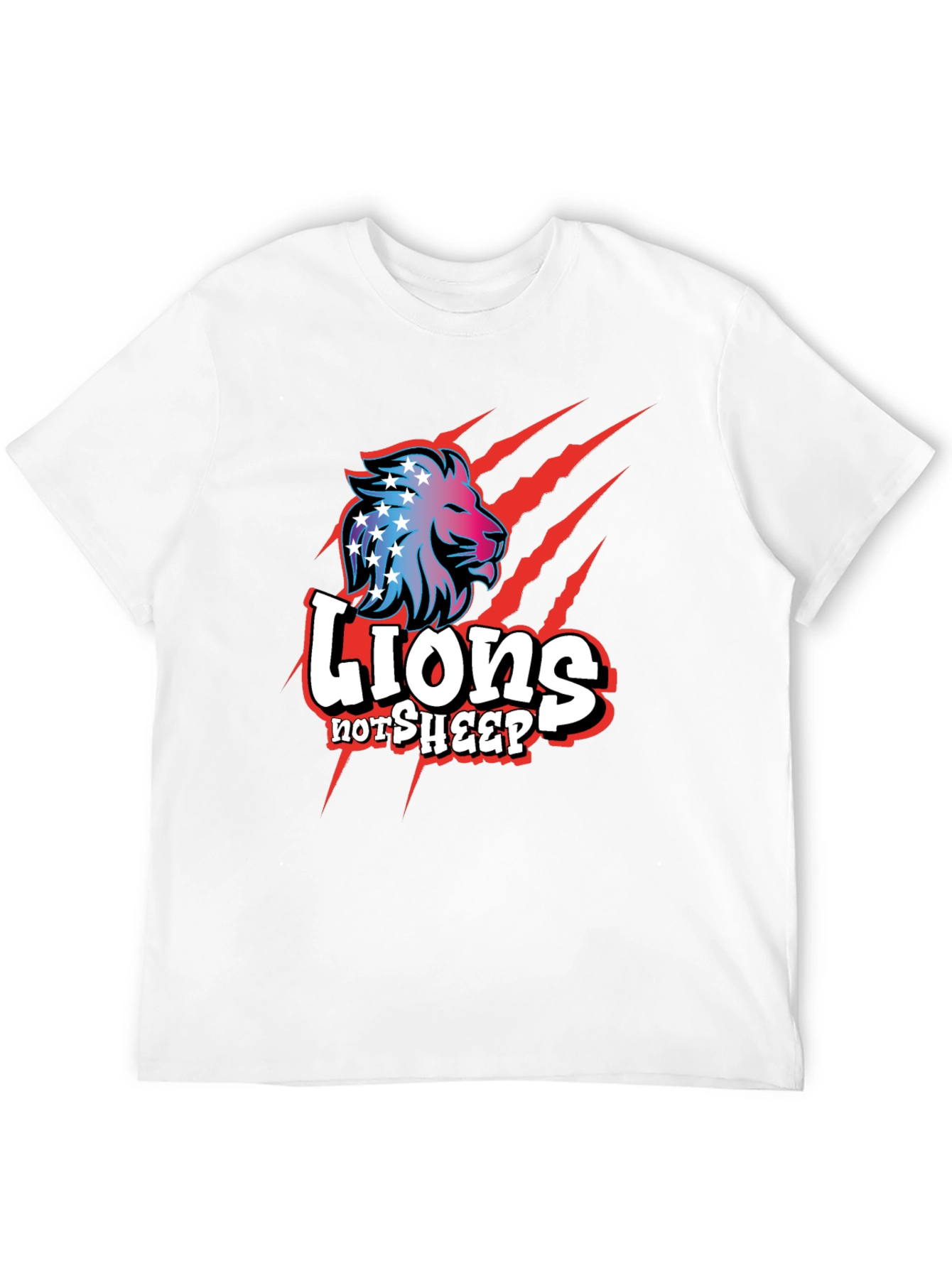 Lions Not Sheep Graphic Tee - Patriotic Design