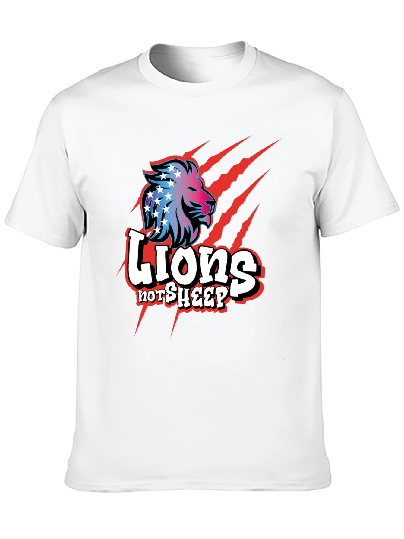 Lions Not Sheep Graphic Tee - Patriotic Design